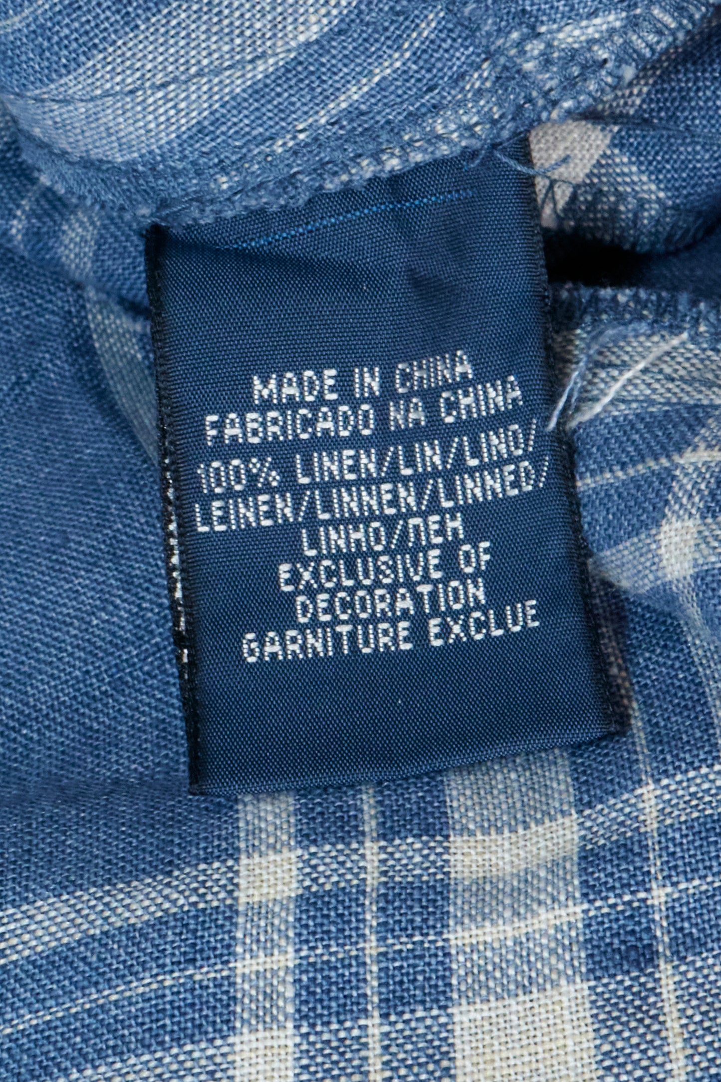 Ralph Lauren 2000s Blue Plaid Linen Maxi Skirt