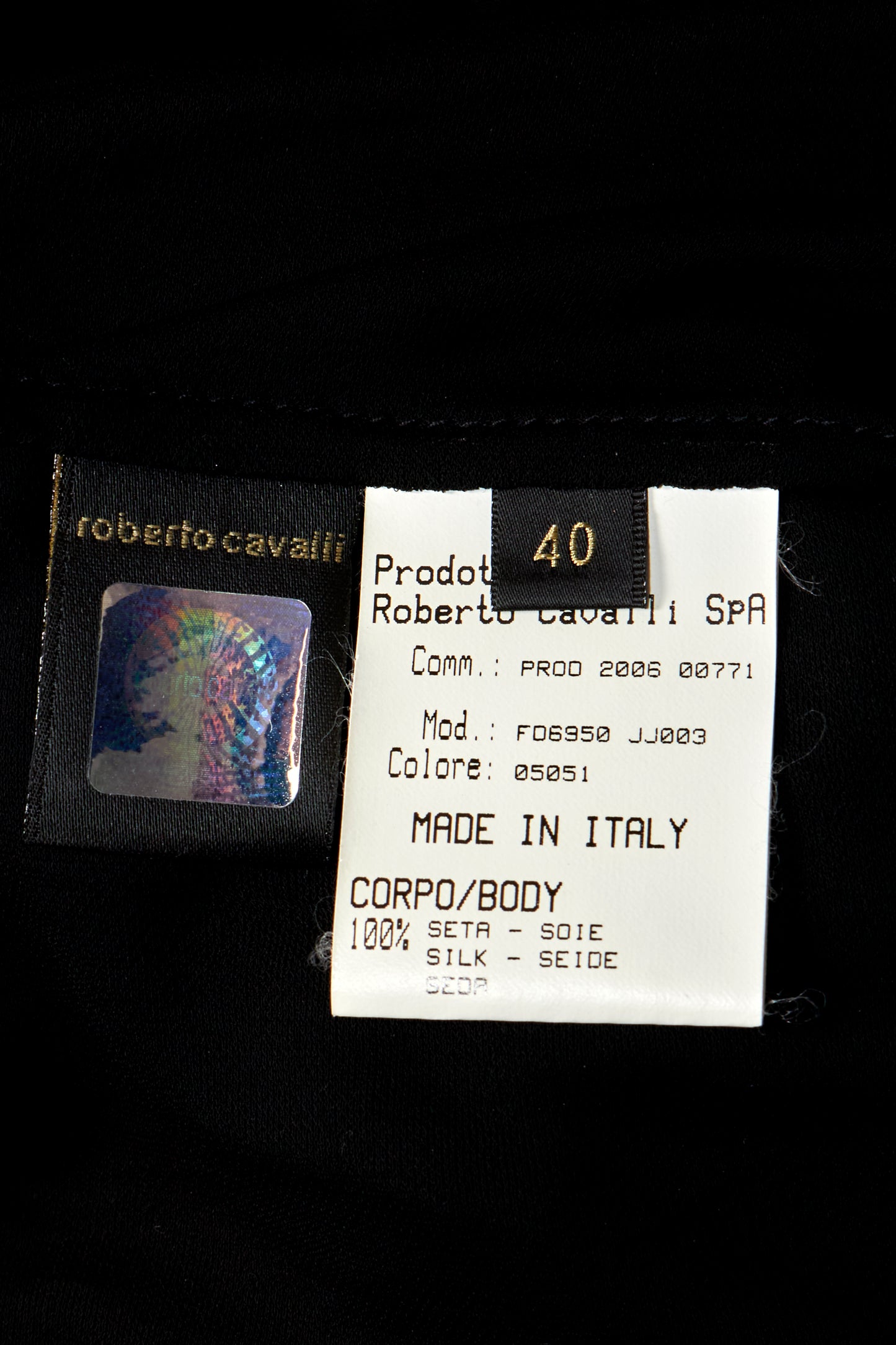 Roberto Cavalli Spring 2006 Black Open Back Halter Neck Mini Dress