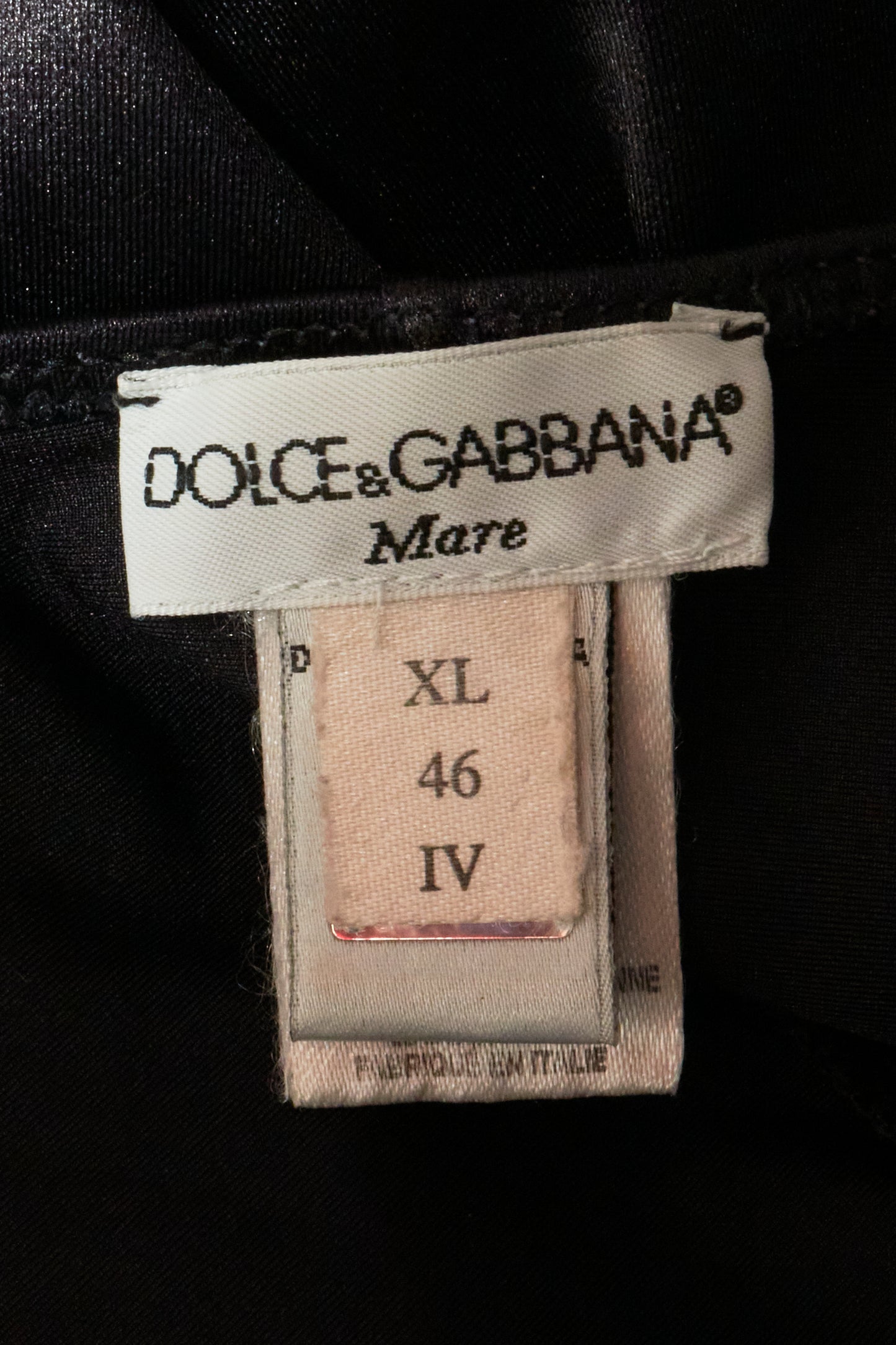 Dolce & Gabbana Black Satin Midi Dress