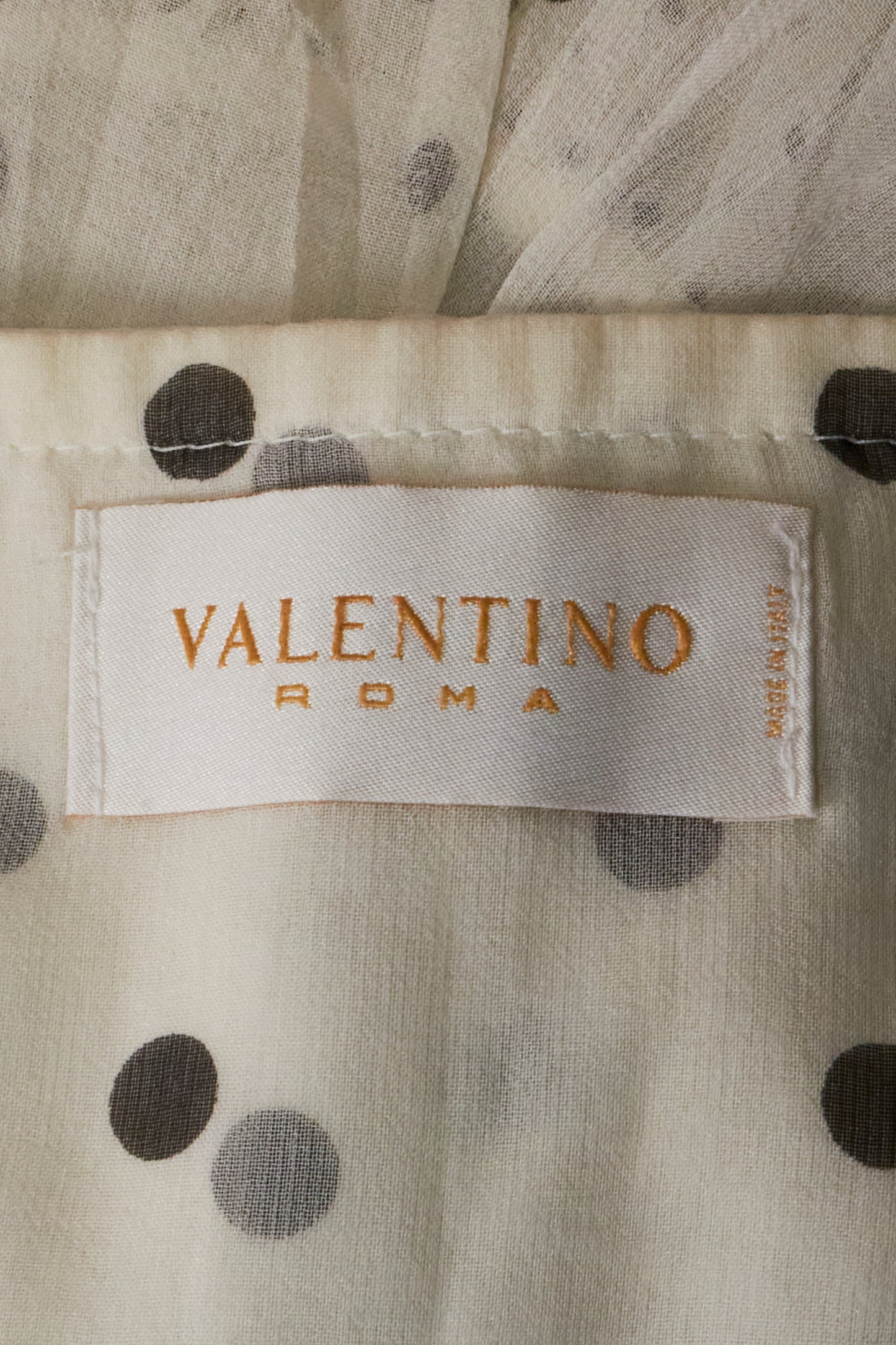 Valentino 2000s White Polka Dot Skirt