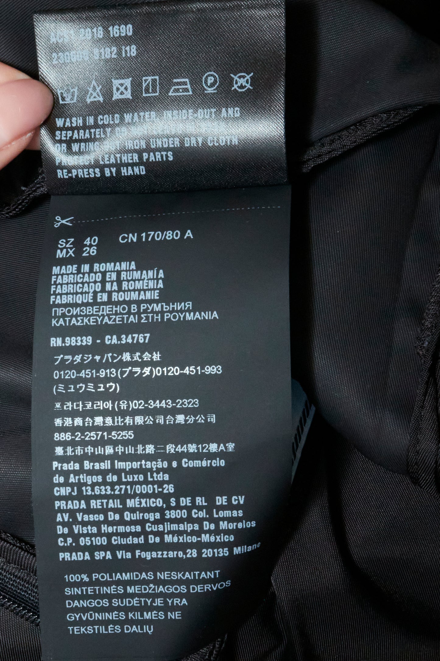 Prada 2018 Black Nylon Midi Dress