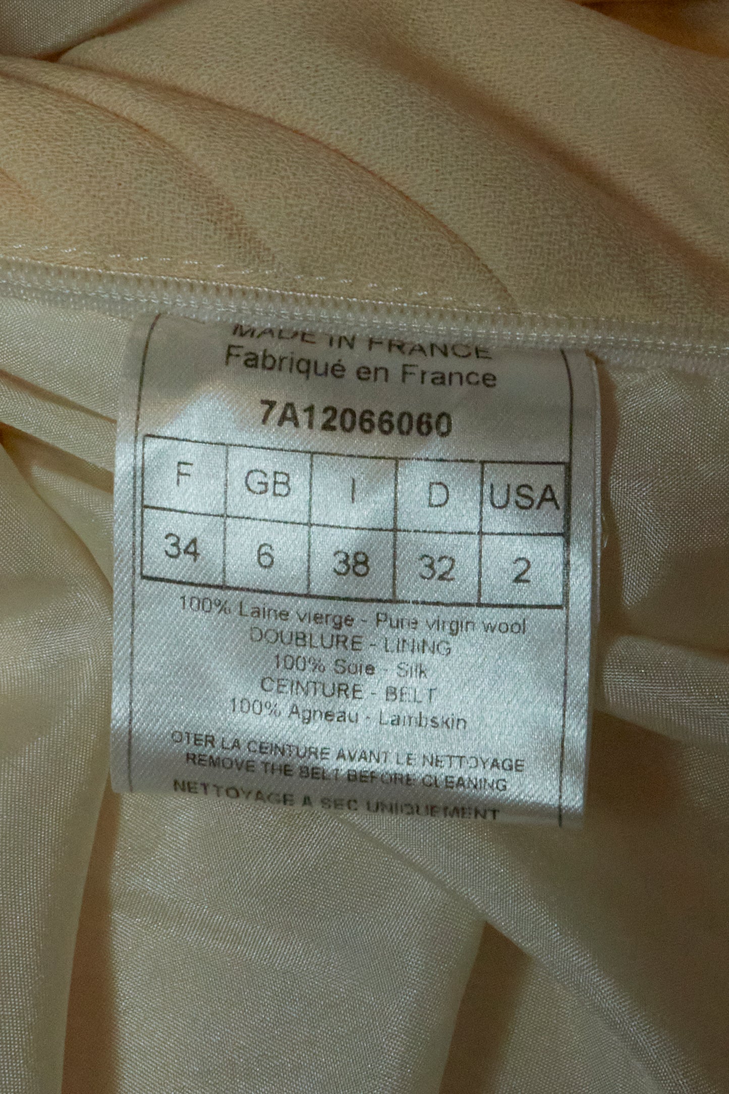 Christian Dior 2007 Cream Ruched Midi Dress