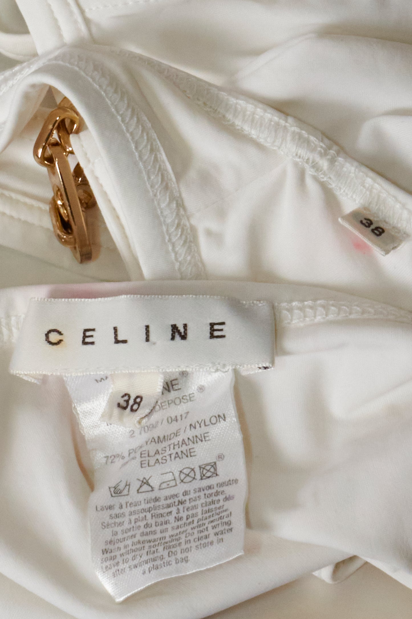 Celine White Gold Hardware Bikini Set