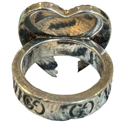 Gucci Silver Heart Flower 25 Bosco & Orso Ring