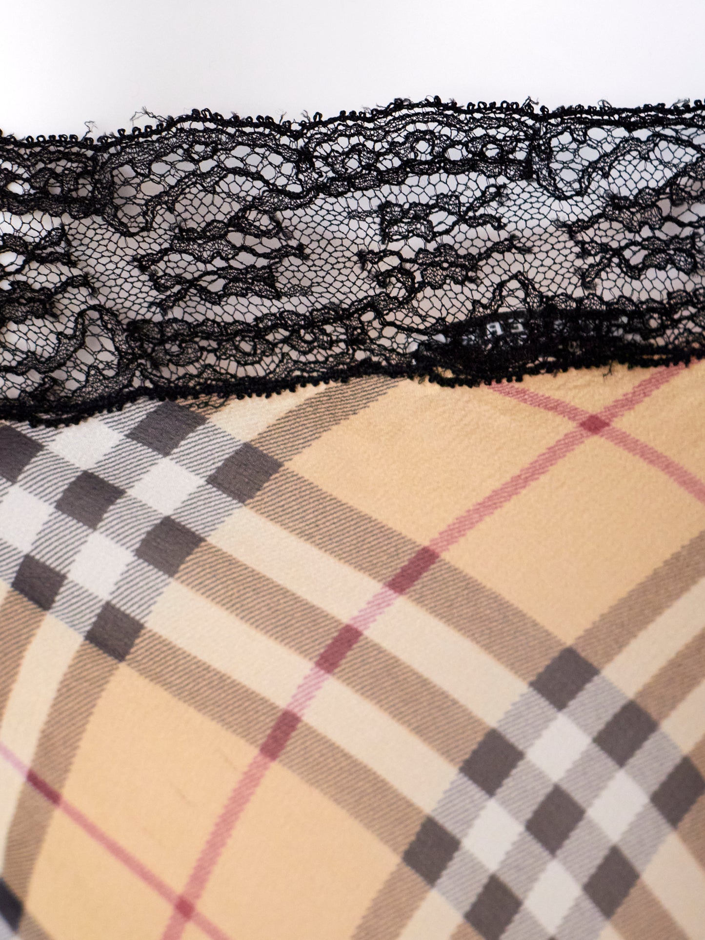 Classic Check Print Silk Sheer Dress