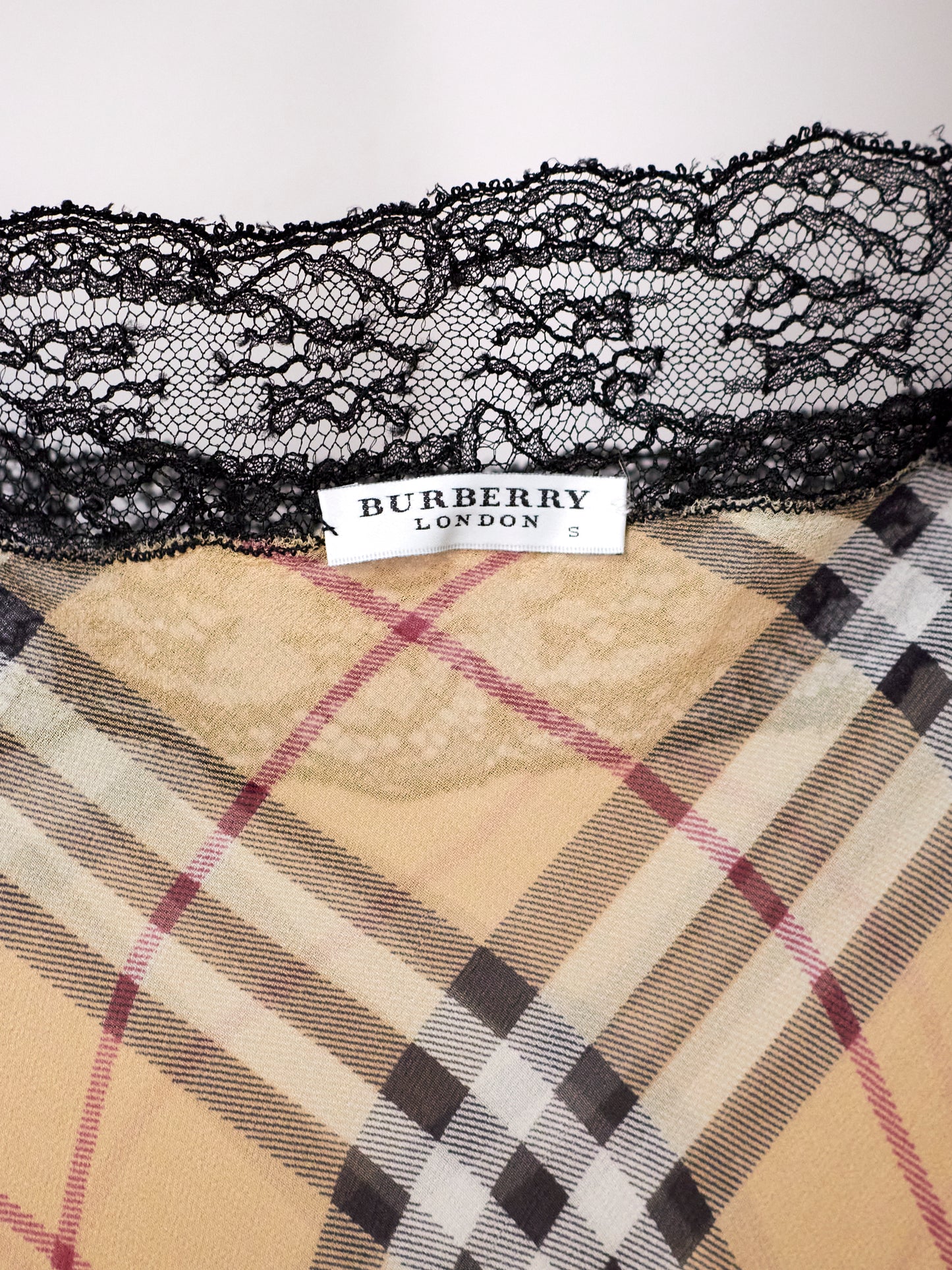 Classic Check Print Silk Sheer Dress