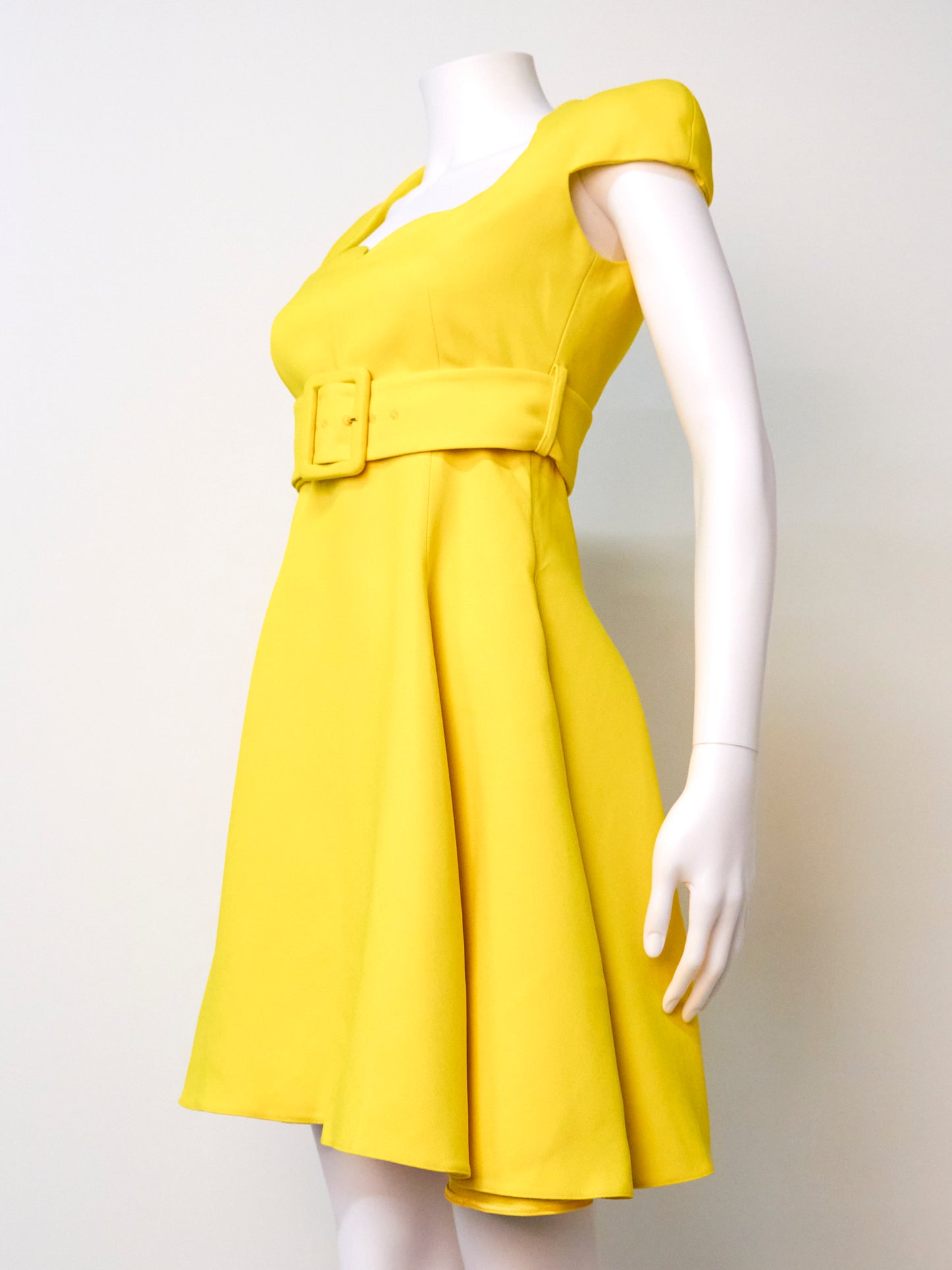 Spring 2021 Yellow Belted Mini Dress