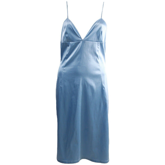 Dolce & Gabbana D&G Blue Satin Dress Size 46