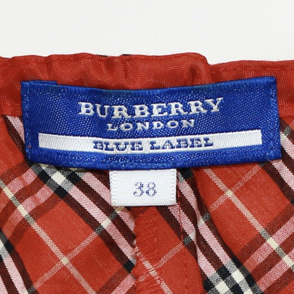 Burberry Vintage Blue Label Red Check Plaid Top Blouse Size 38