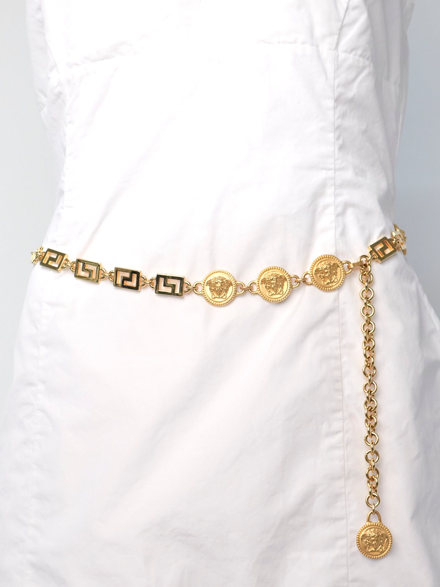 90s Gold Medusa Chain Belt