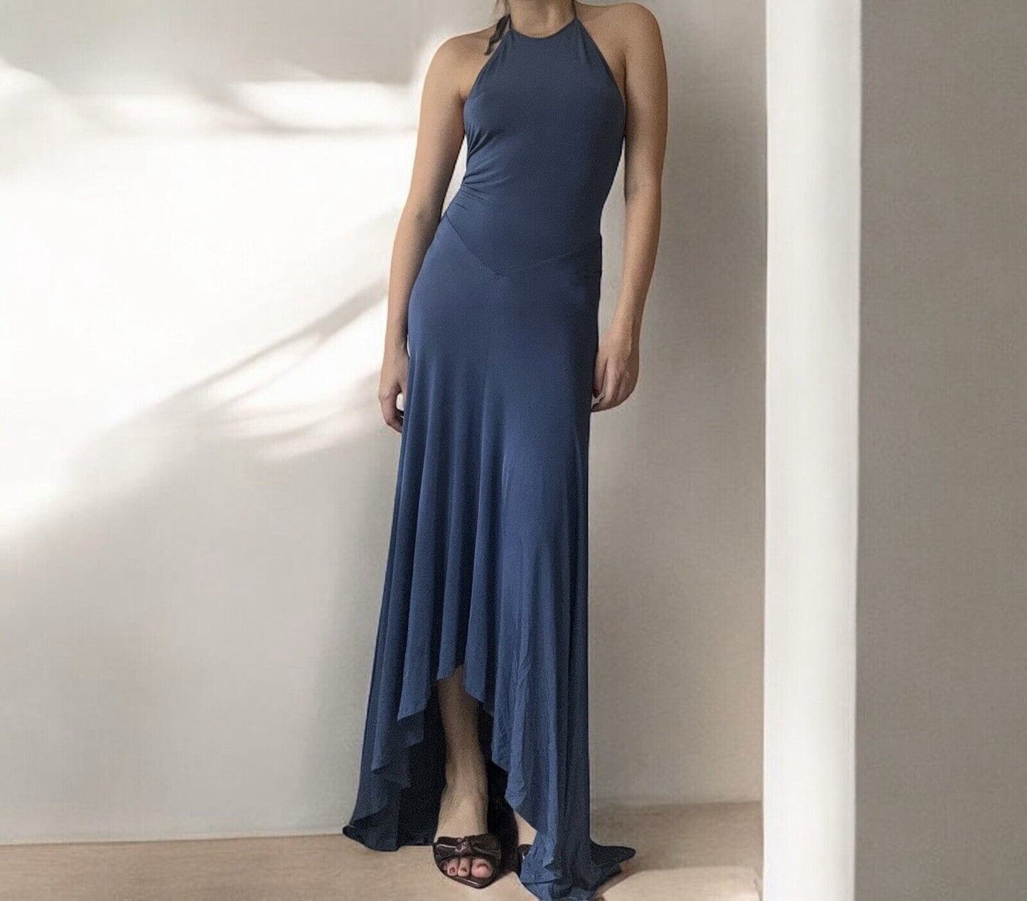 La Perla Blue Backless Vintage Maxi Dress Size 42