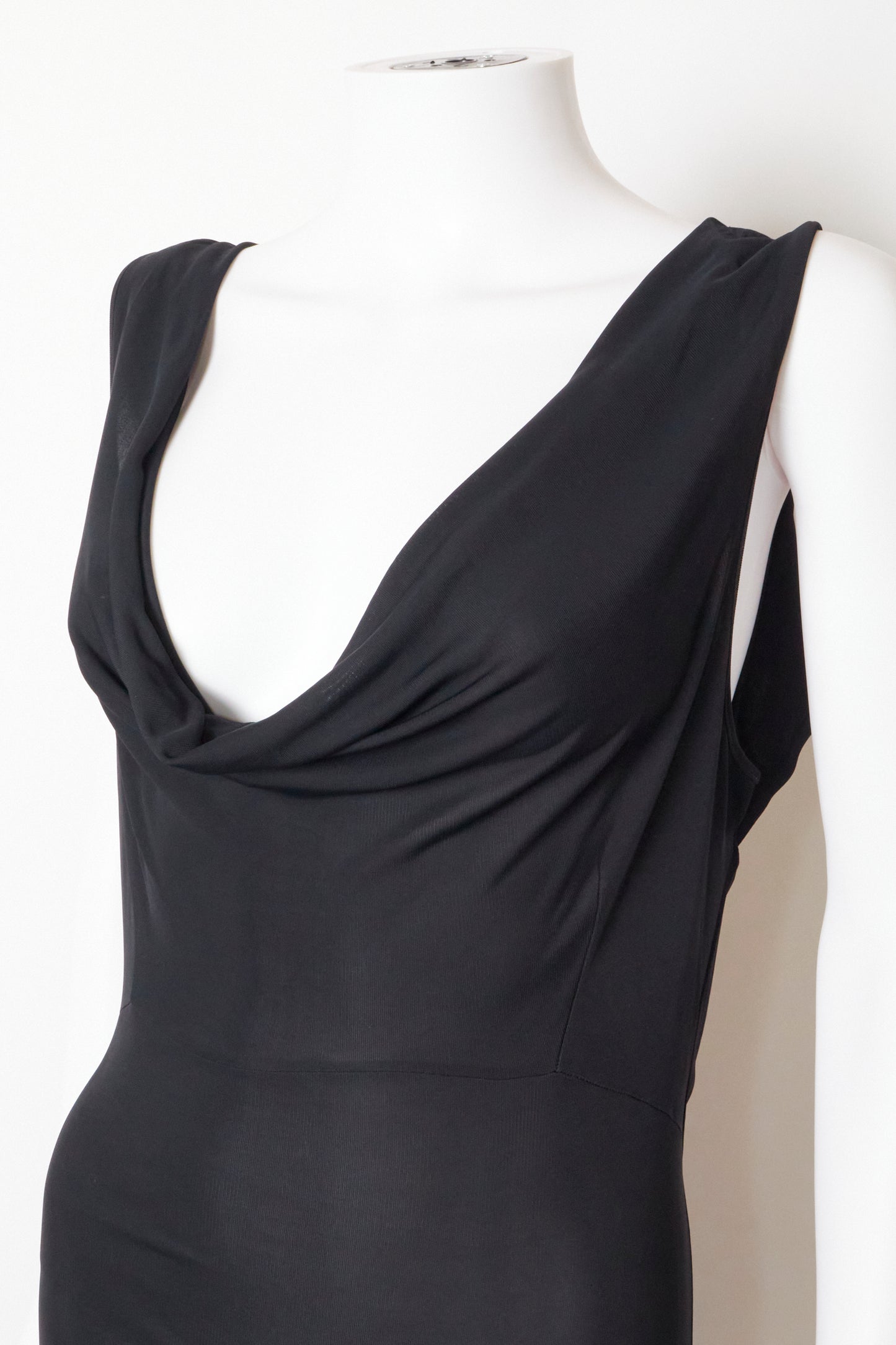 Valentino 2000s Black Beaded Backless Midi Dress