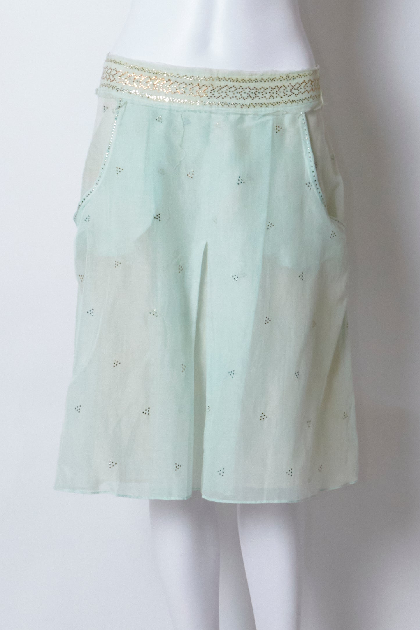 Chloé Spring 2005 Light Blue Beaded Midi Skirt