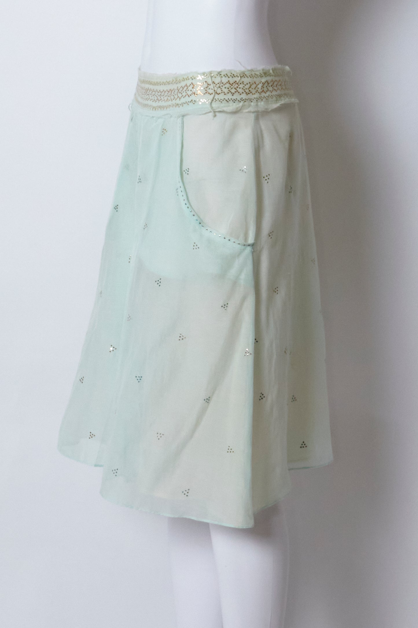 Chloé Spring 2005 Light Blue Beaded Midi Skirt