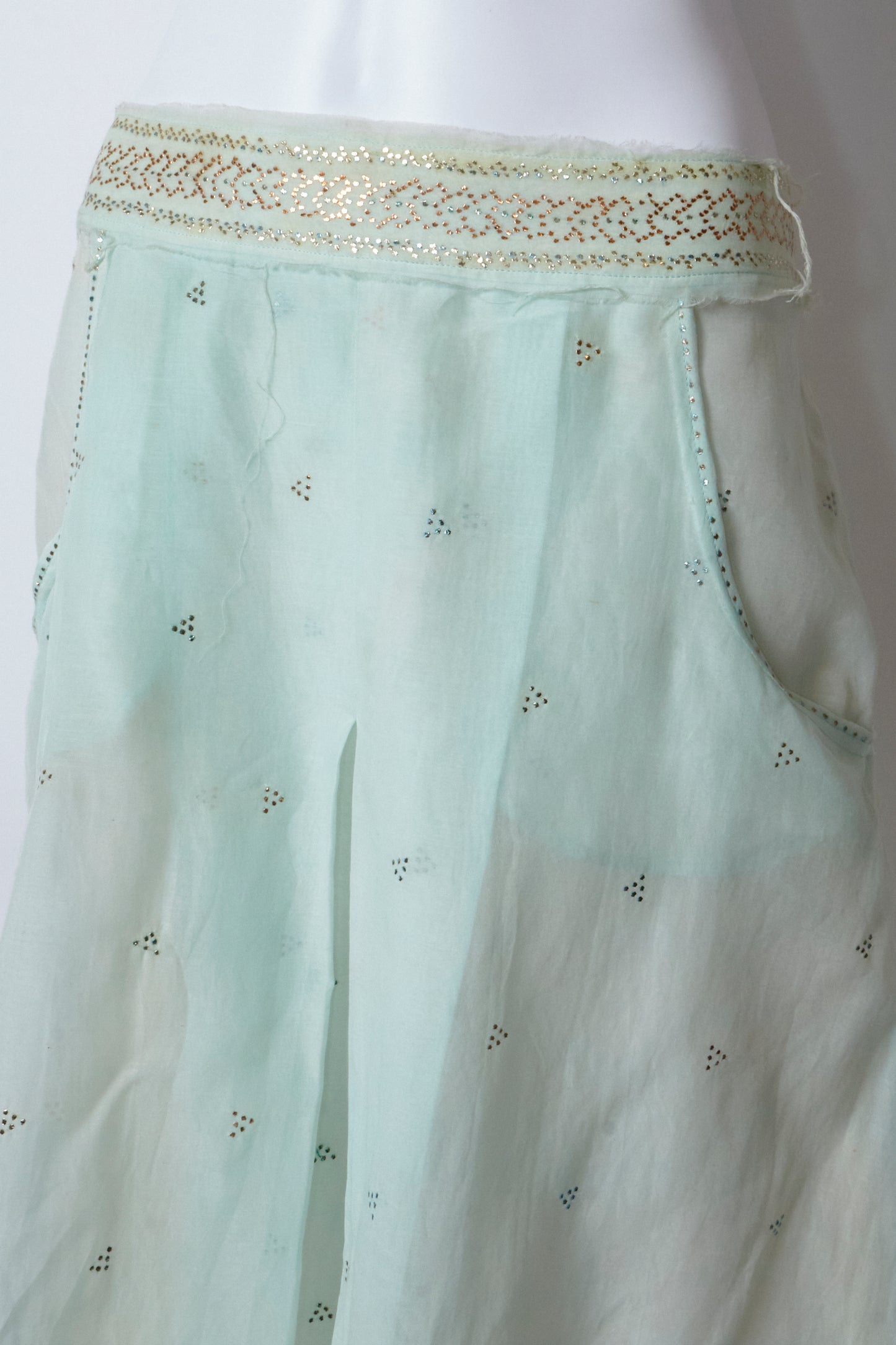Chloé Spring 2005 Light Blue Beaded Midi Skirt