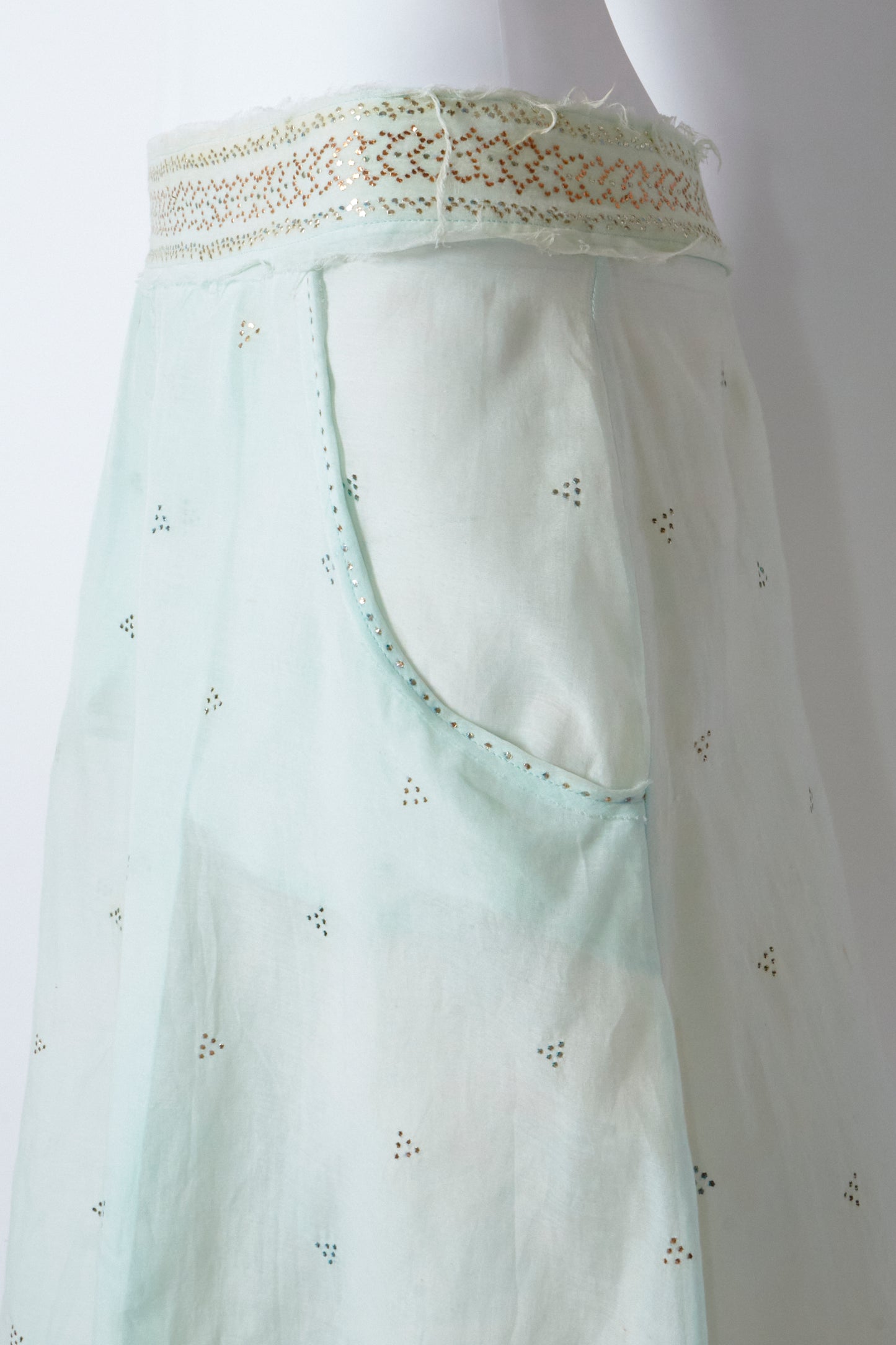 Chloé Spring 2005 Light Blue Beaded Midi Skirt