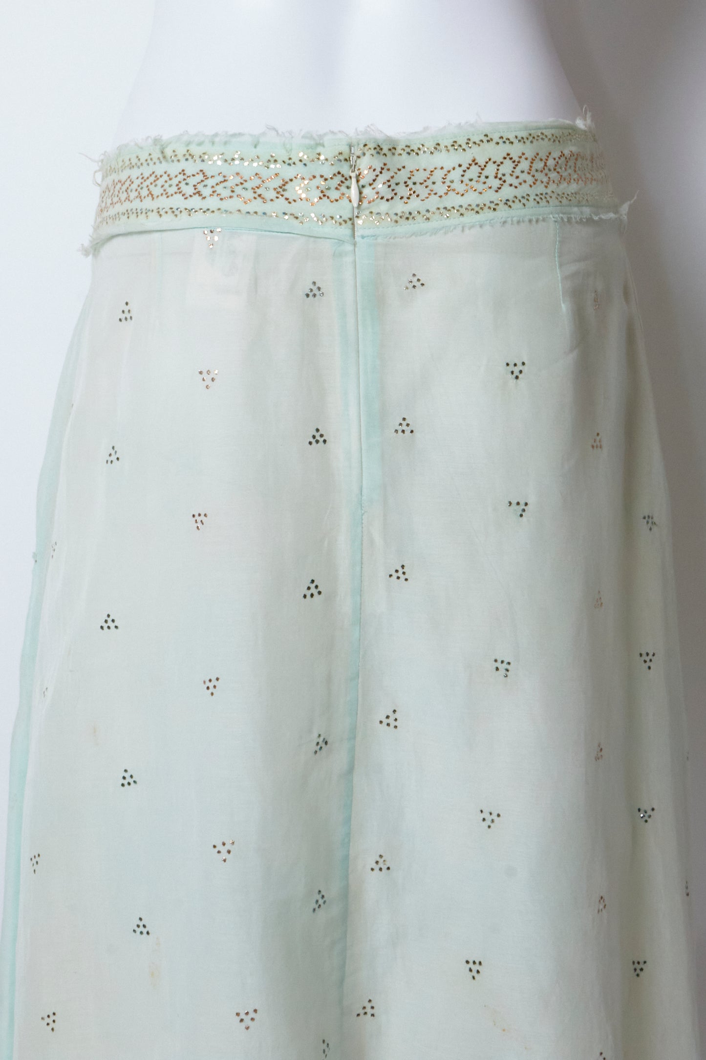 Chloé Spring 2005 Light Blue Beaded Midi Skirt