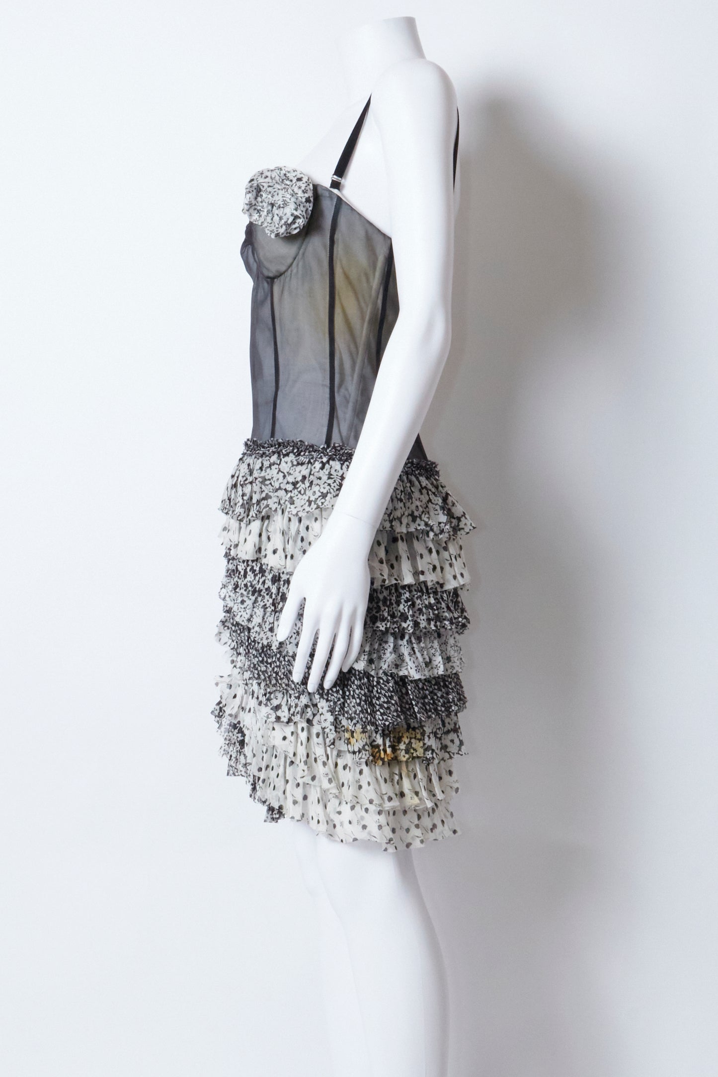 Dolce & Gabbana D&G 2000s Corset Ruffle Mini Dress
