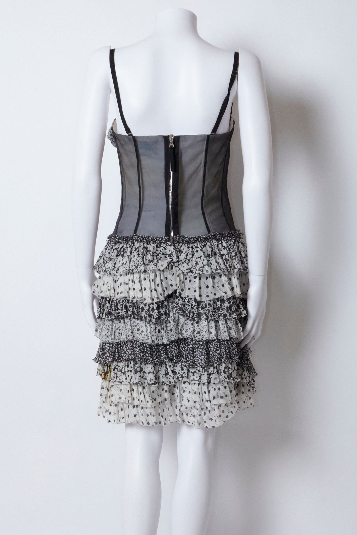 Dolce & Gabbana D&G 2000s Corset Ruffle Mini Dress