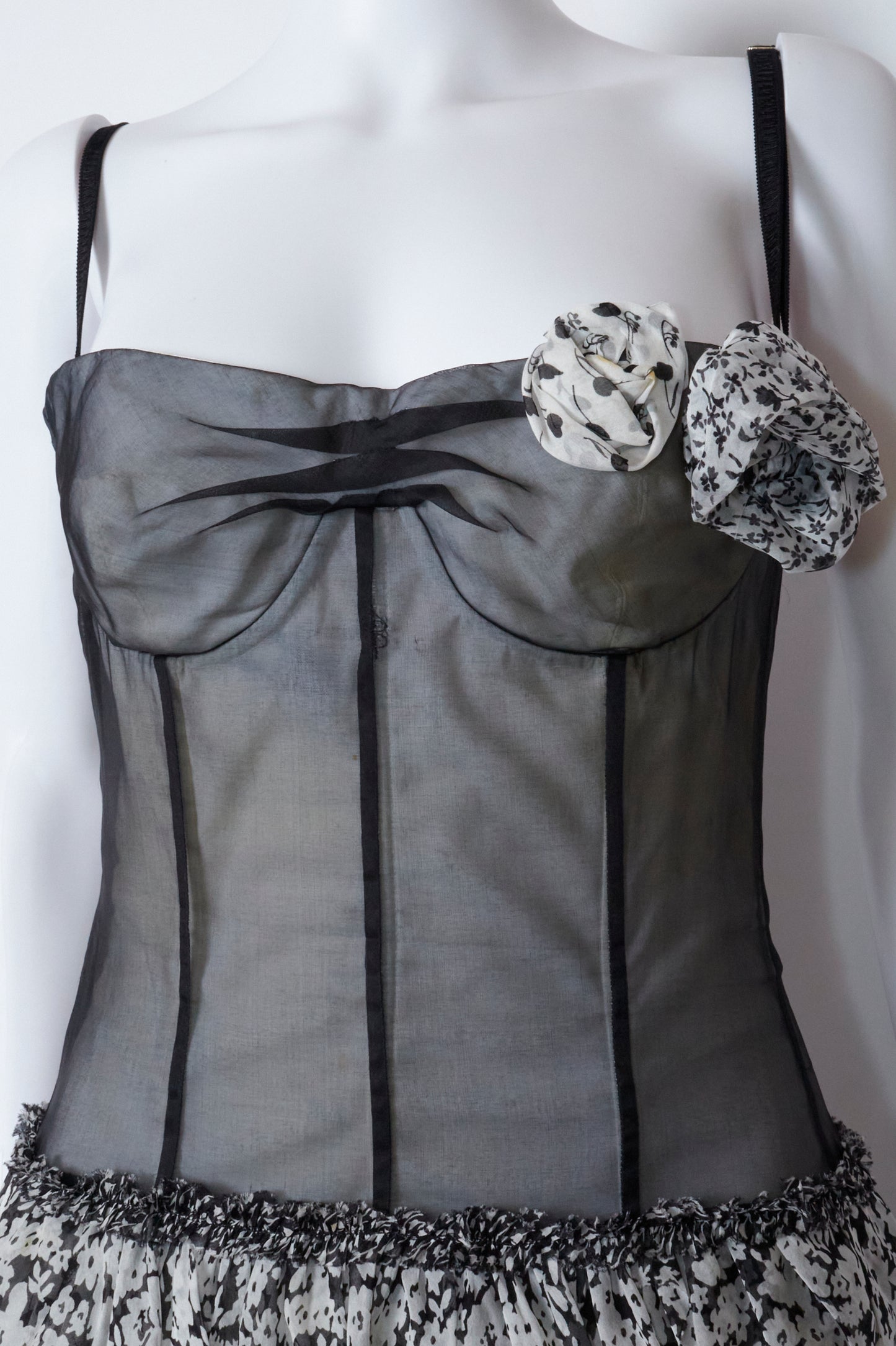 Dolce & Gabbana D&G 2000s Corset Ruffle Mini Dress