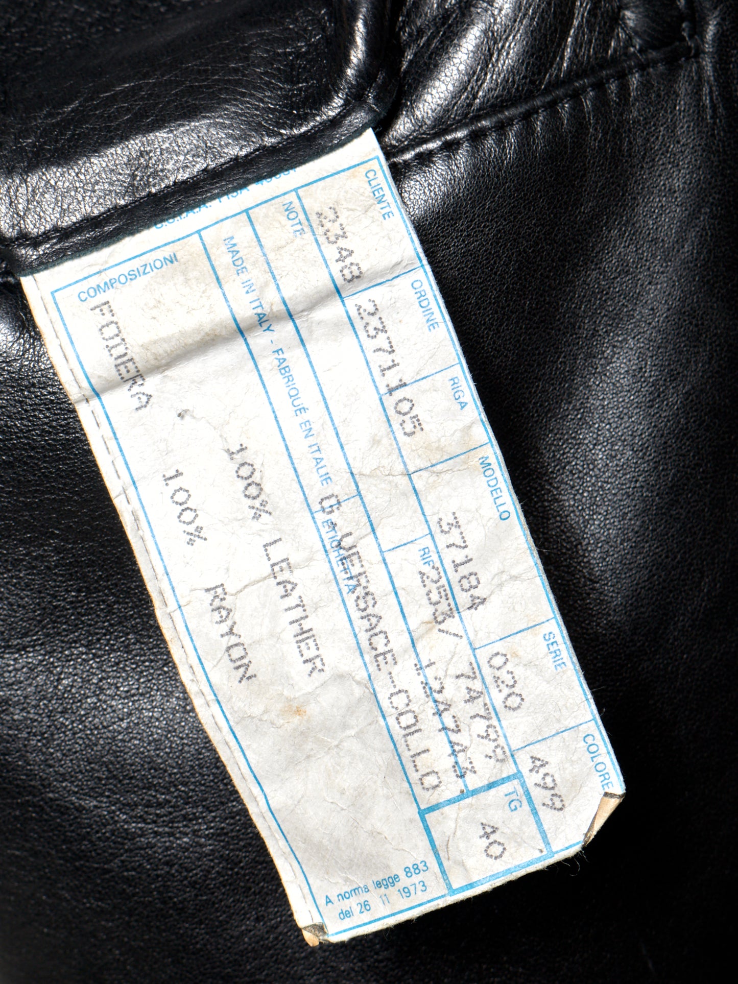 1991 Black Leather Feather Jacket