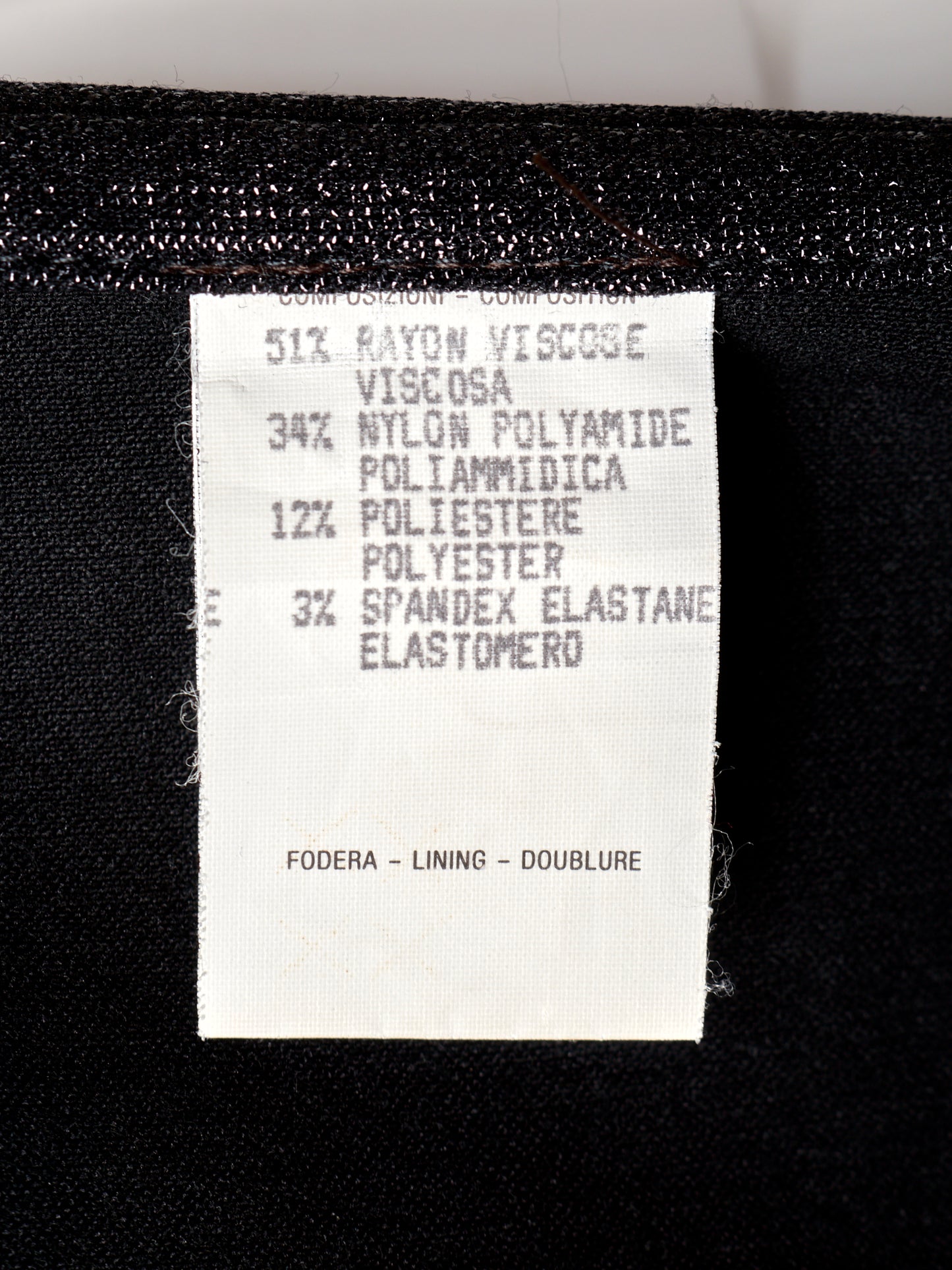 Fall 1997 Black Glitter Strapless Dress