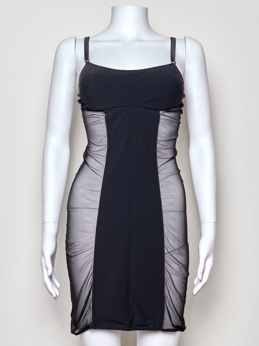 90s Black Sheer Mini Dress