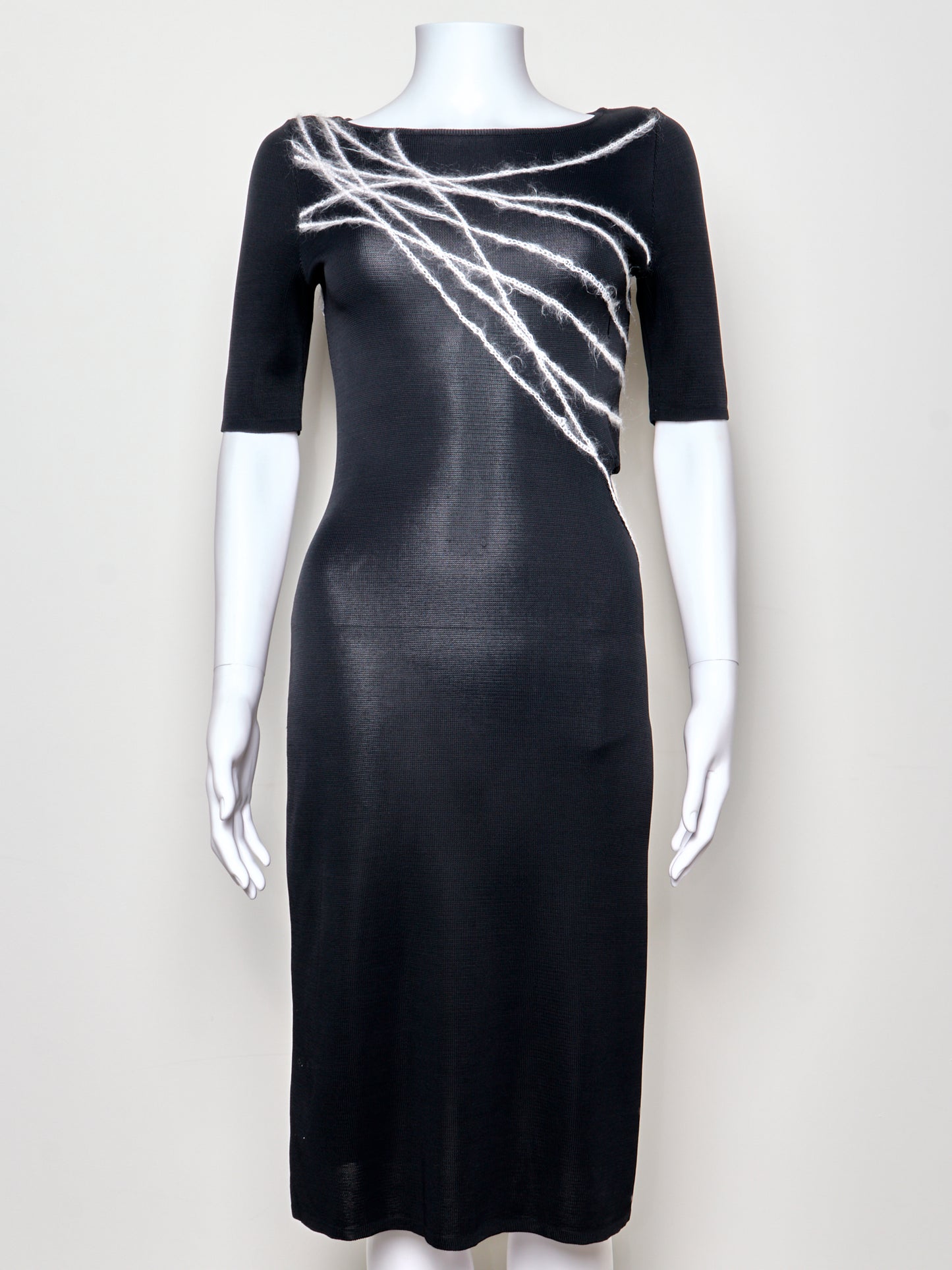 Spring 1998 Black Knit Midi Dress