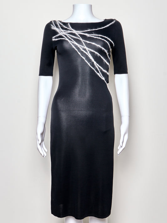 Spring 1998 Black Knit Midi Dress