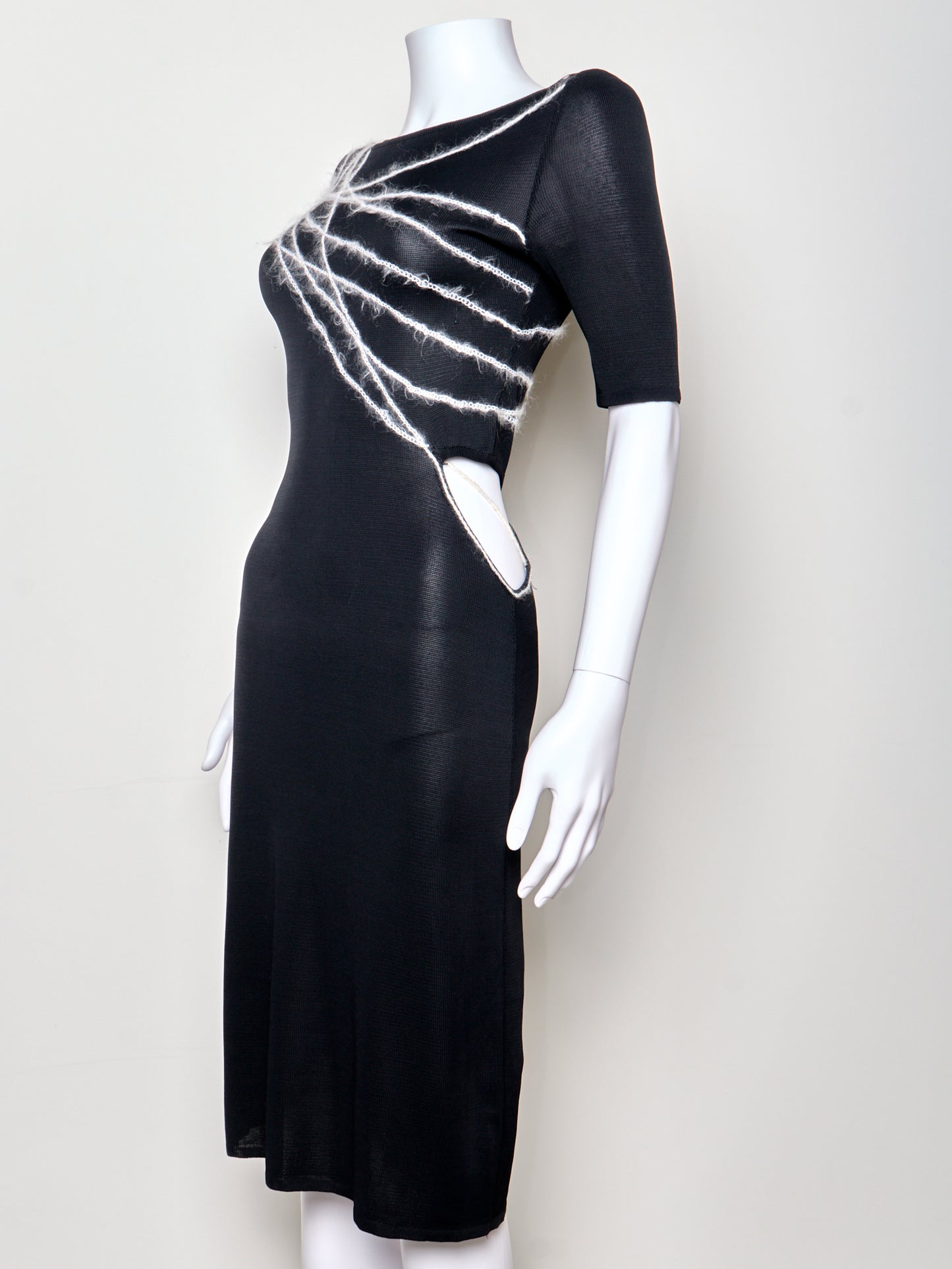 Spring 1998 Black Knit Midi Dress
