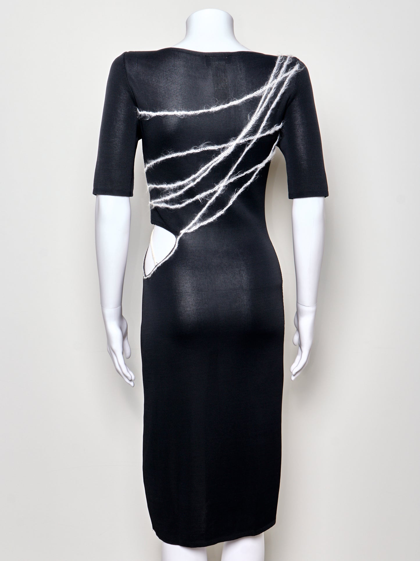 Spring 1998 Black Knit Midi Dress