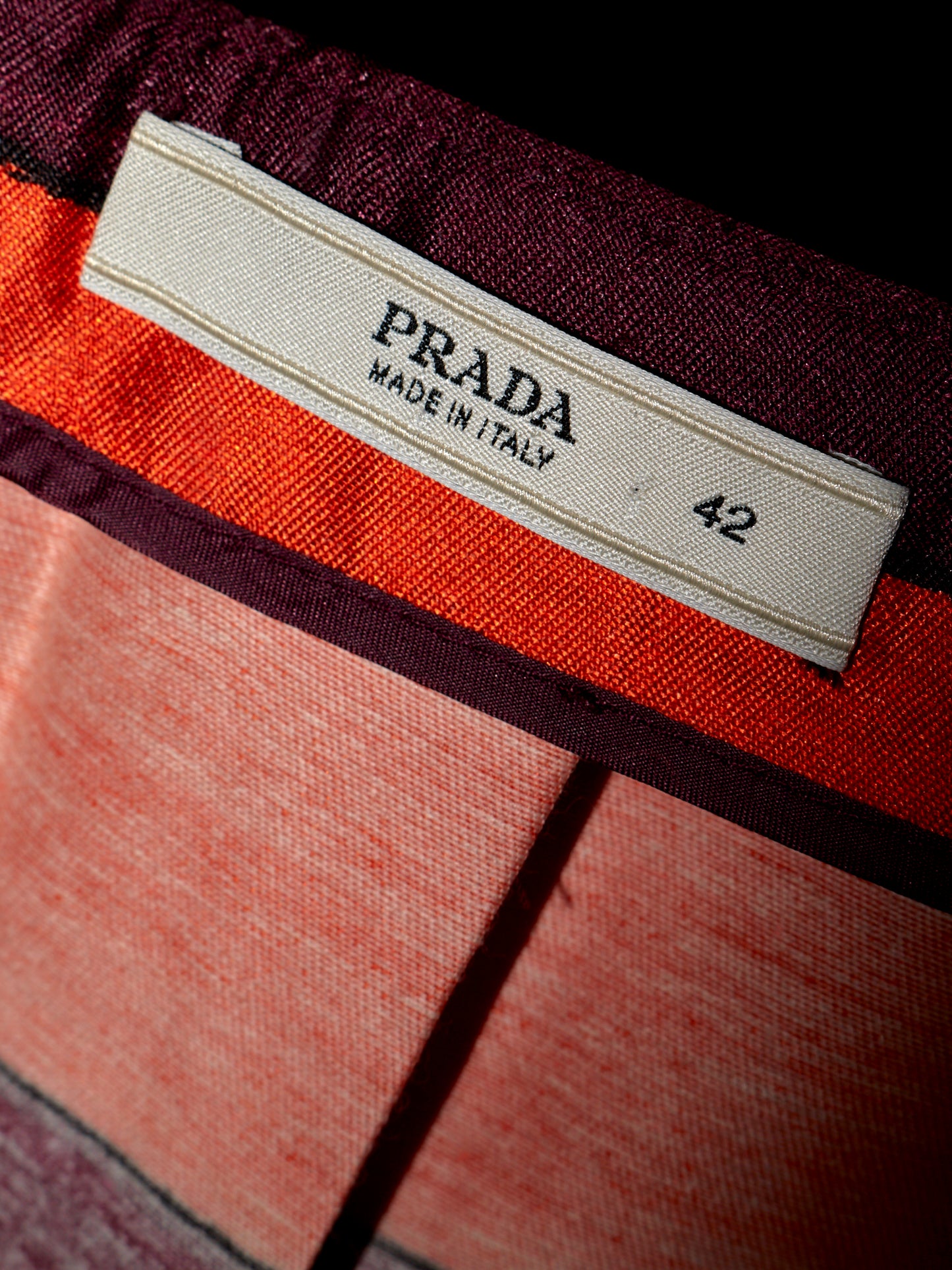 Prada Spring 2005 Orange & Purple Striped Skirt