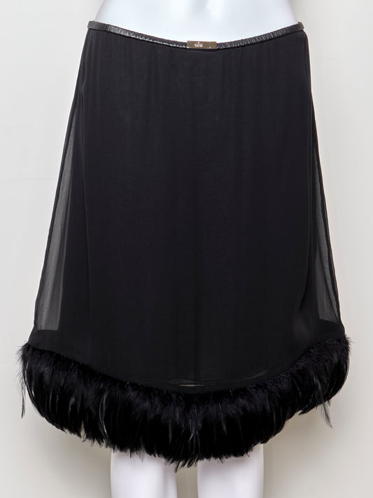 Gucci Spring 1999 Black Feather Skirt