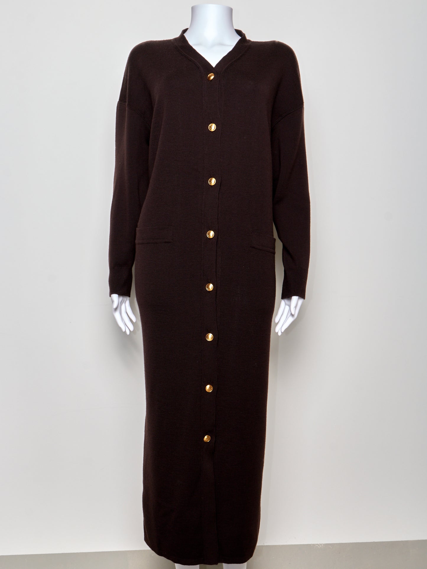 Fall 1993 Wool Brown Long Dress