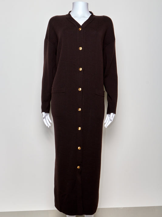 Fall 1993 Wool Brown Long Dress