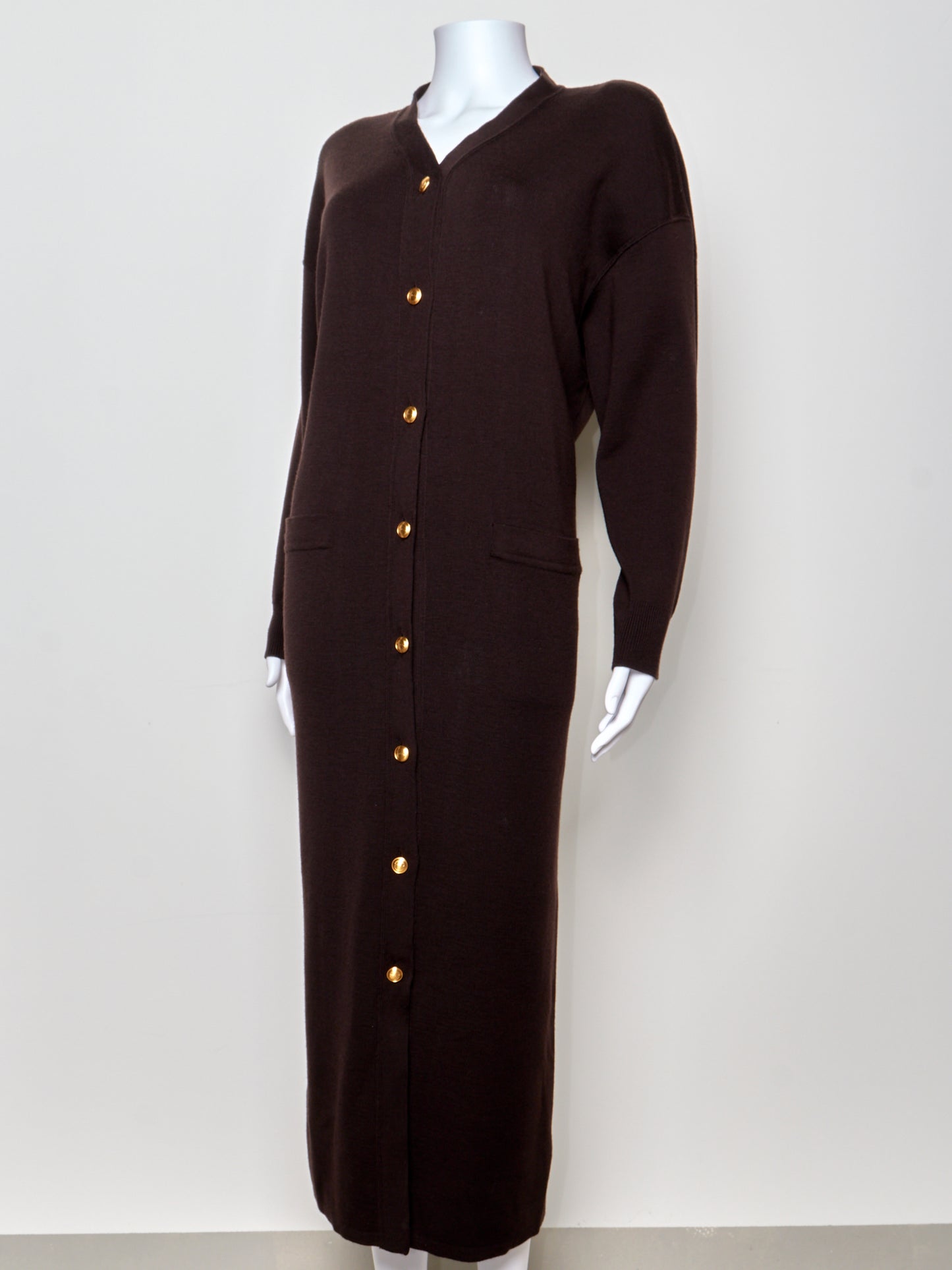 Fall 1993 Wool Brown Long Dress