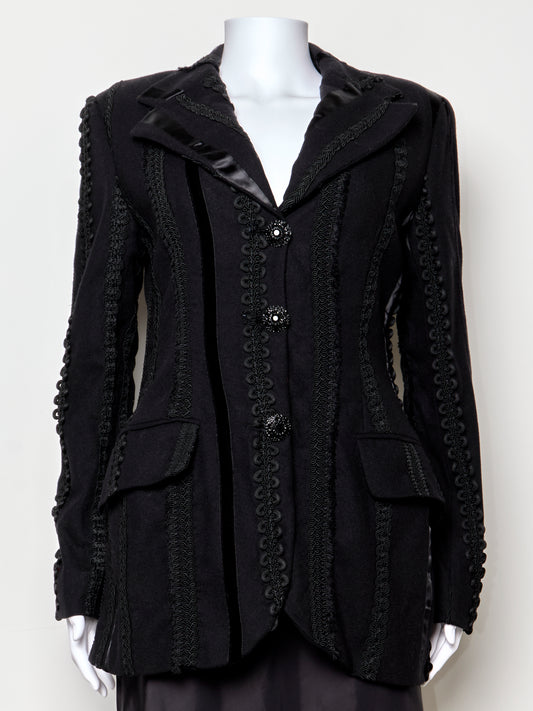 1993 Embroidered Black Blazer