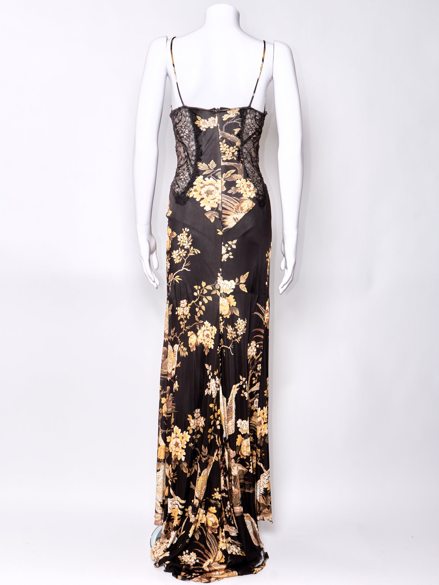 Spring 2006 Corset Floral Gold Print Dress