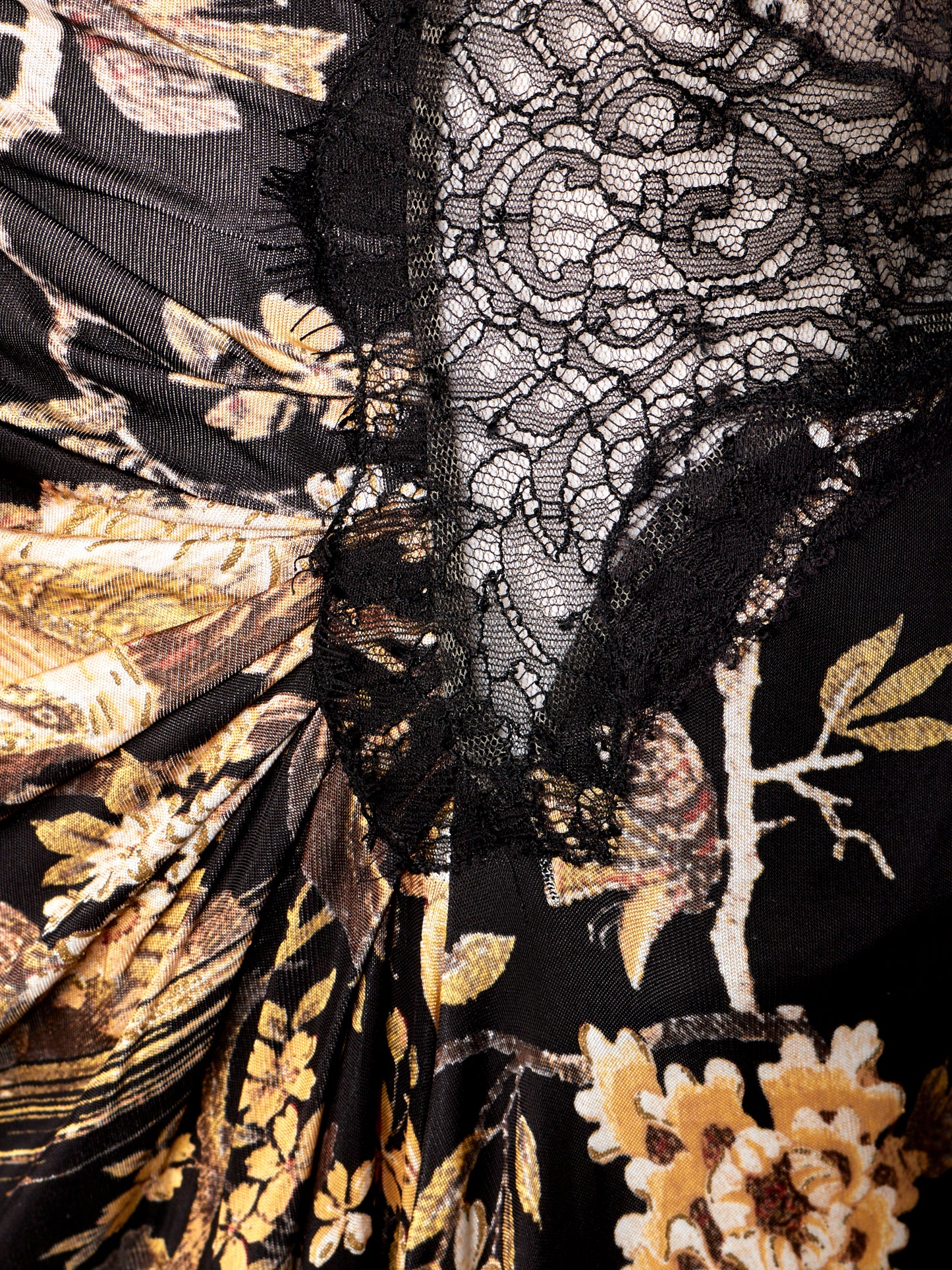 Spring 2006 Corset Floral Gold Print Dress
