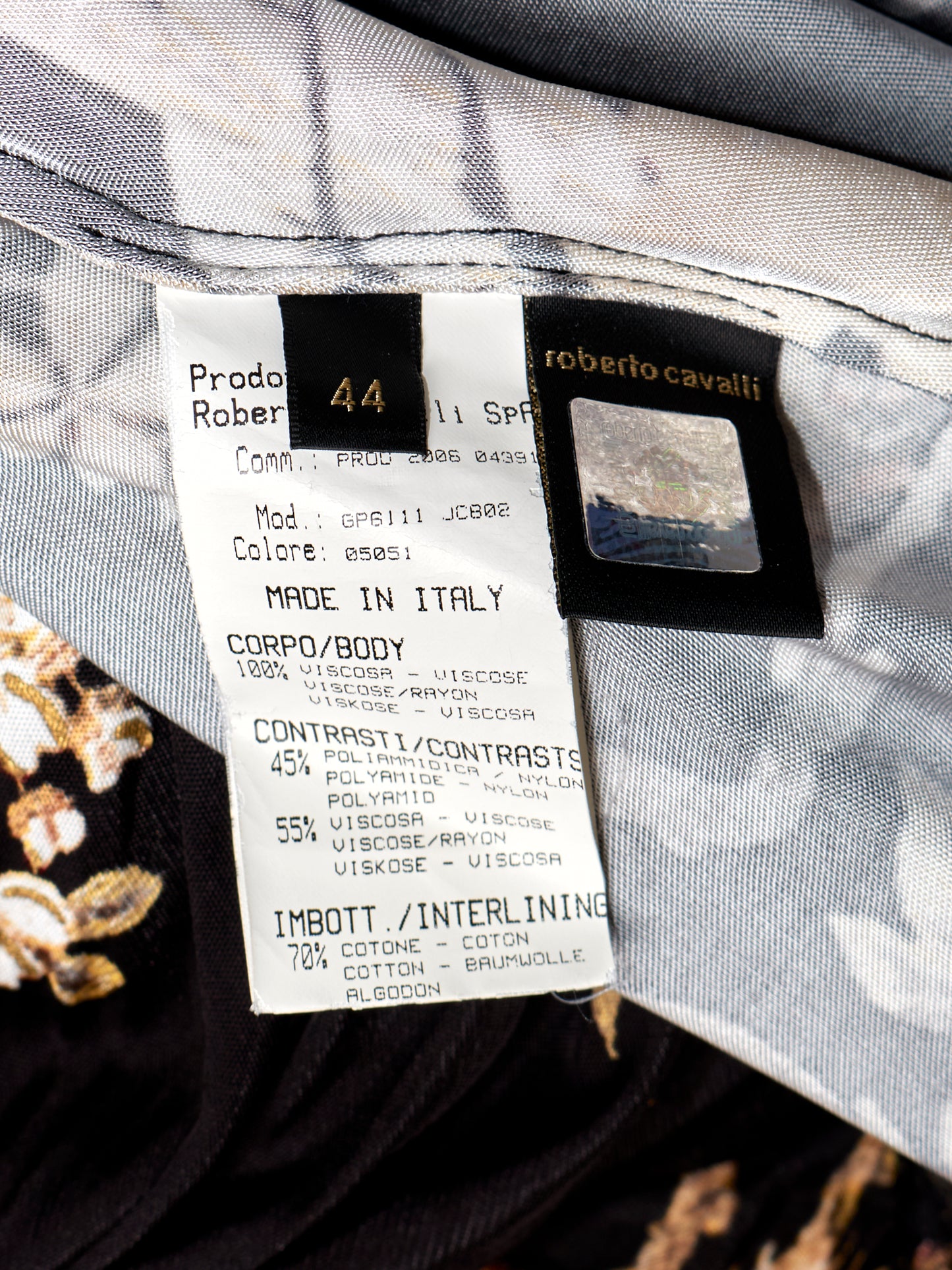 Spring 2006 Corset Floral Gold Print Dress