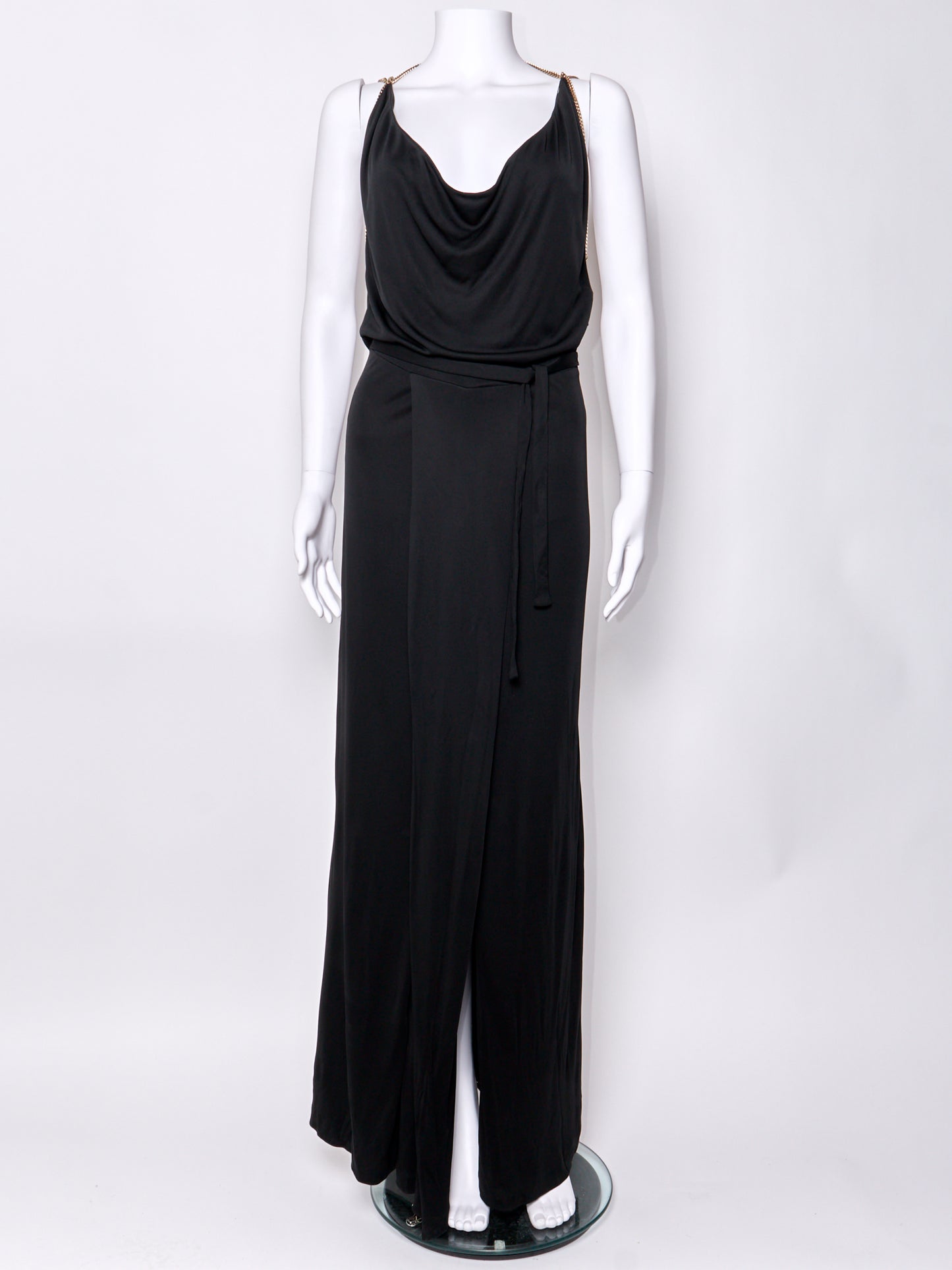 2006 Gold Chain Black Dress