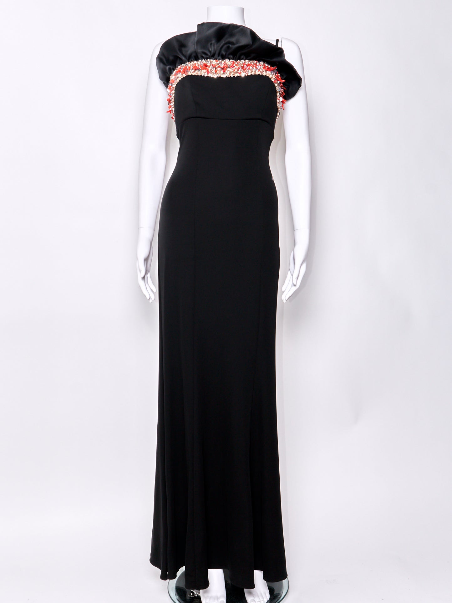 Embellished Red & Black Dress
