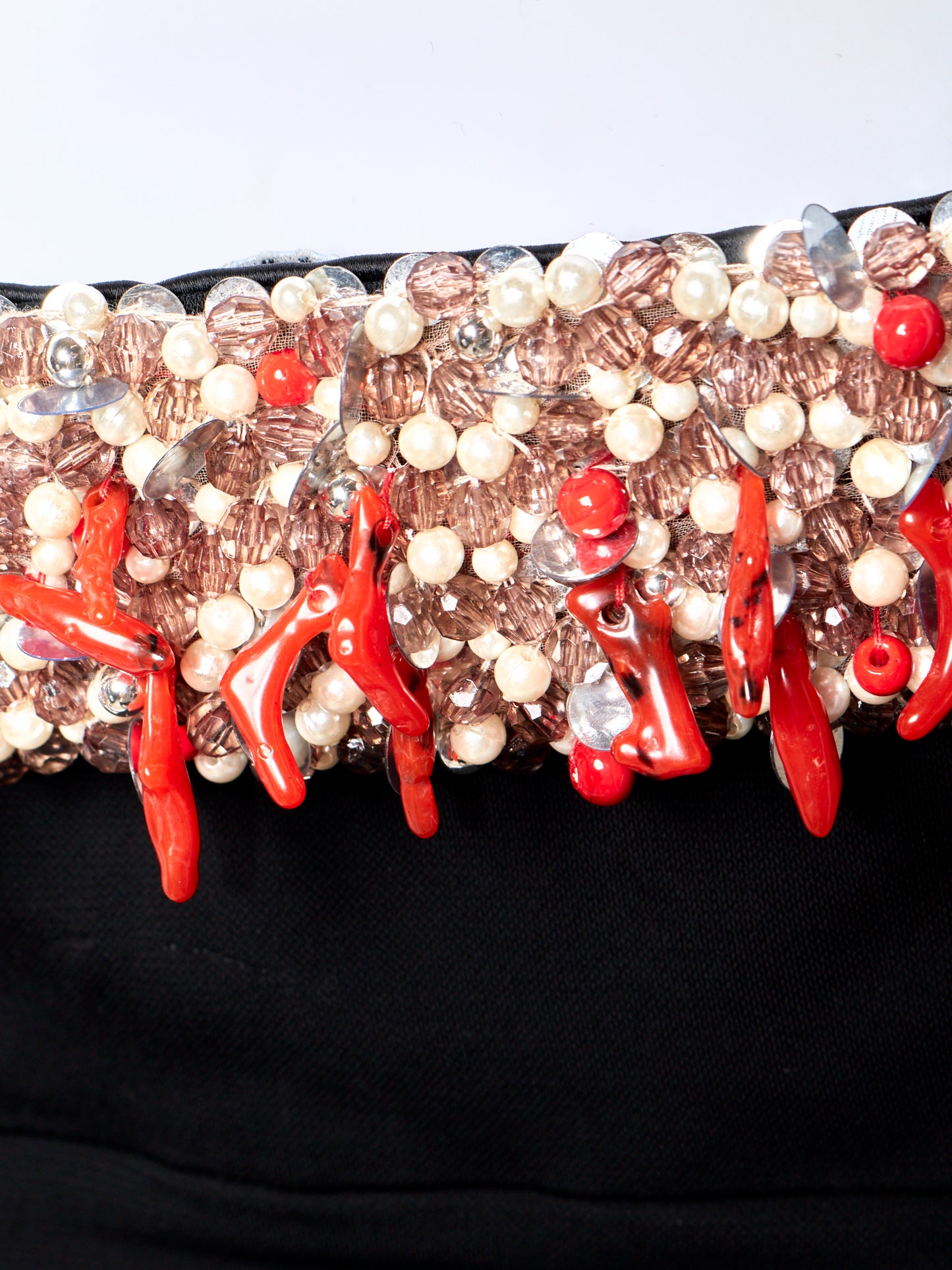 Embellished Red & Black Dress