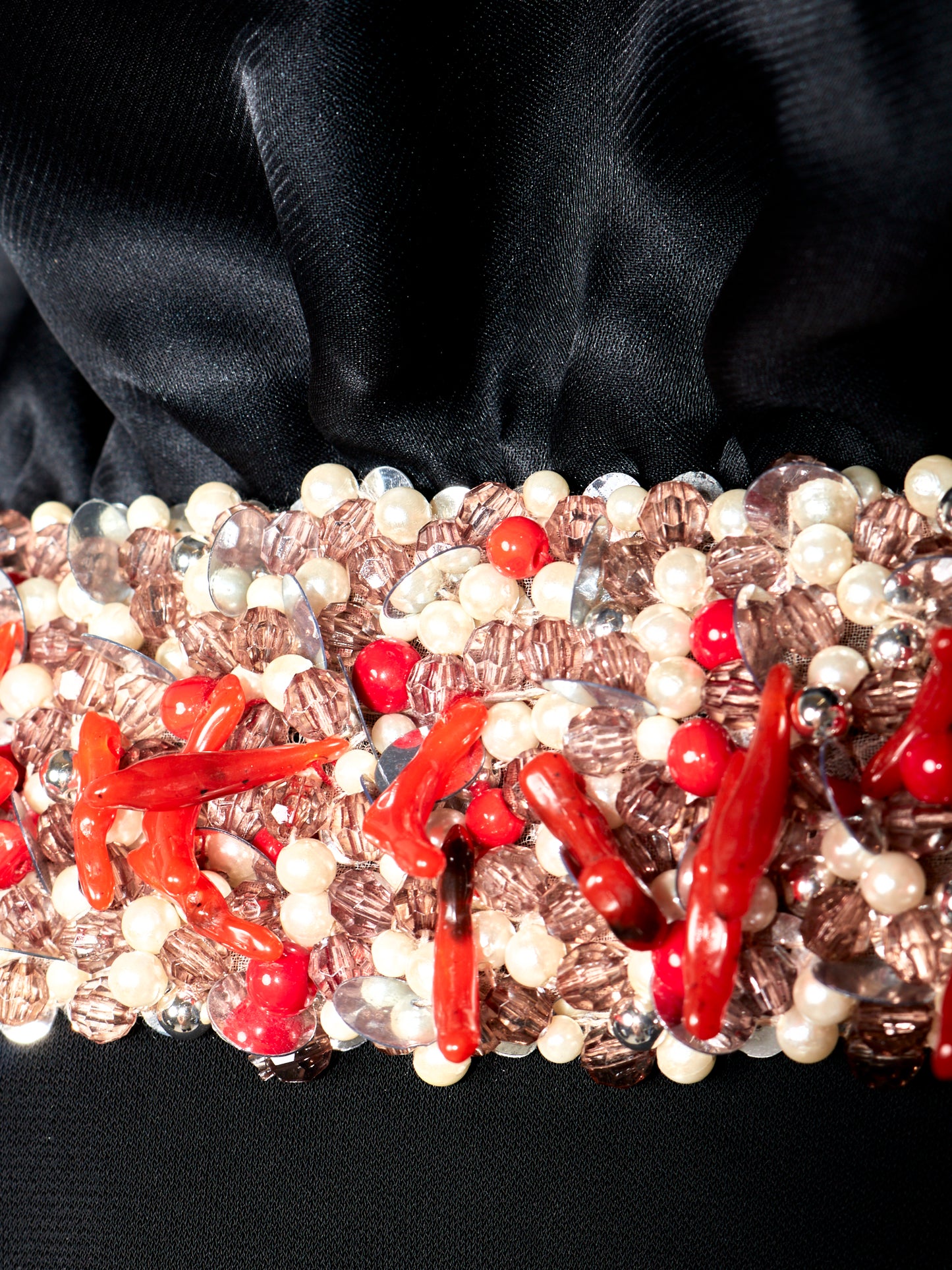 Embellished Red & Black Dress
