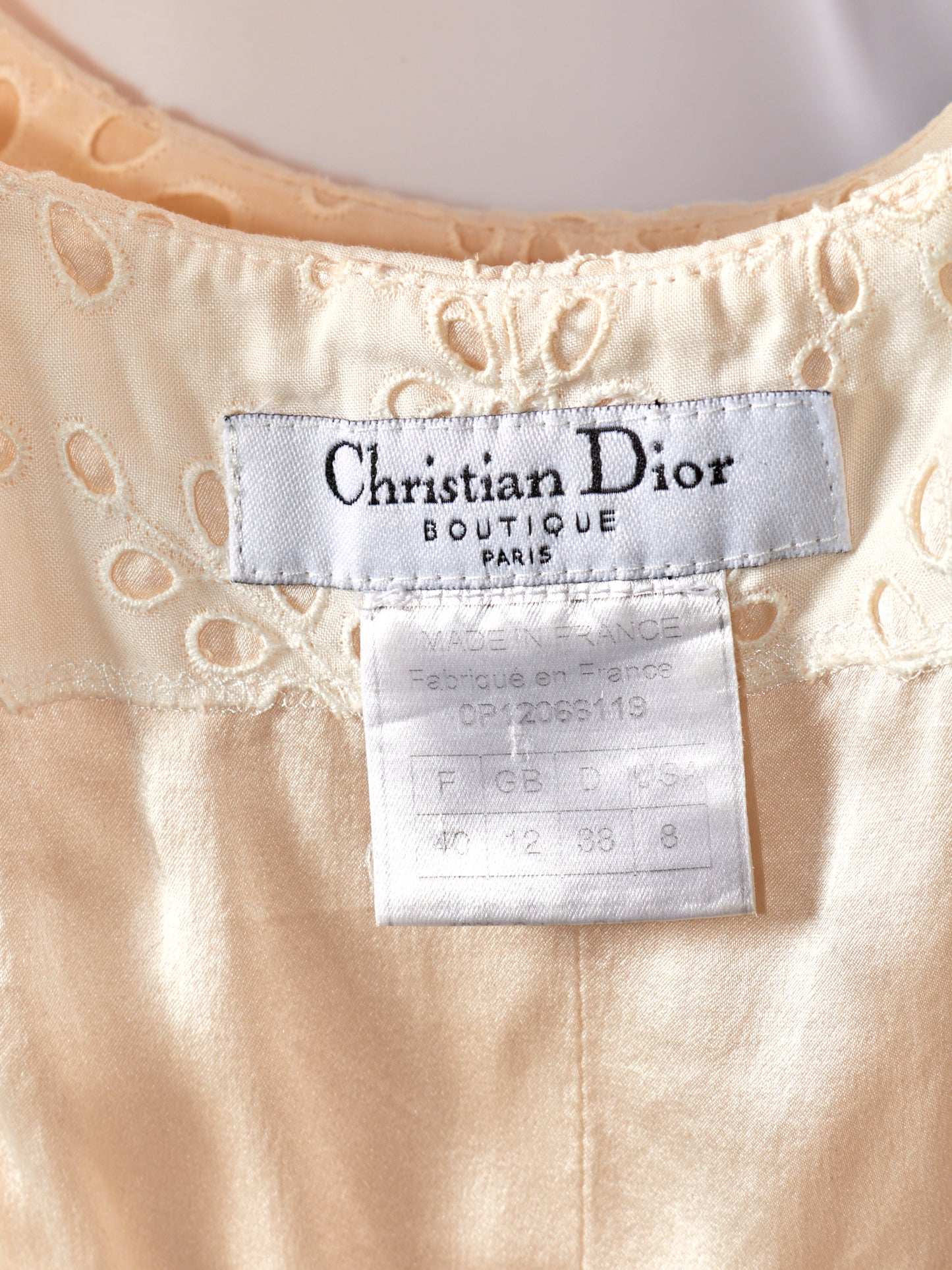 2000 Cream Embroidered Dress