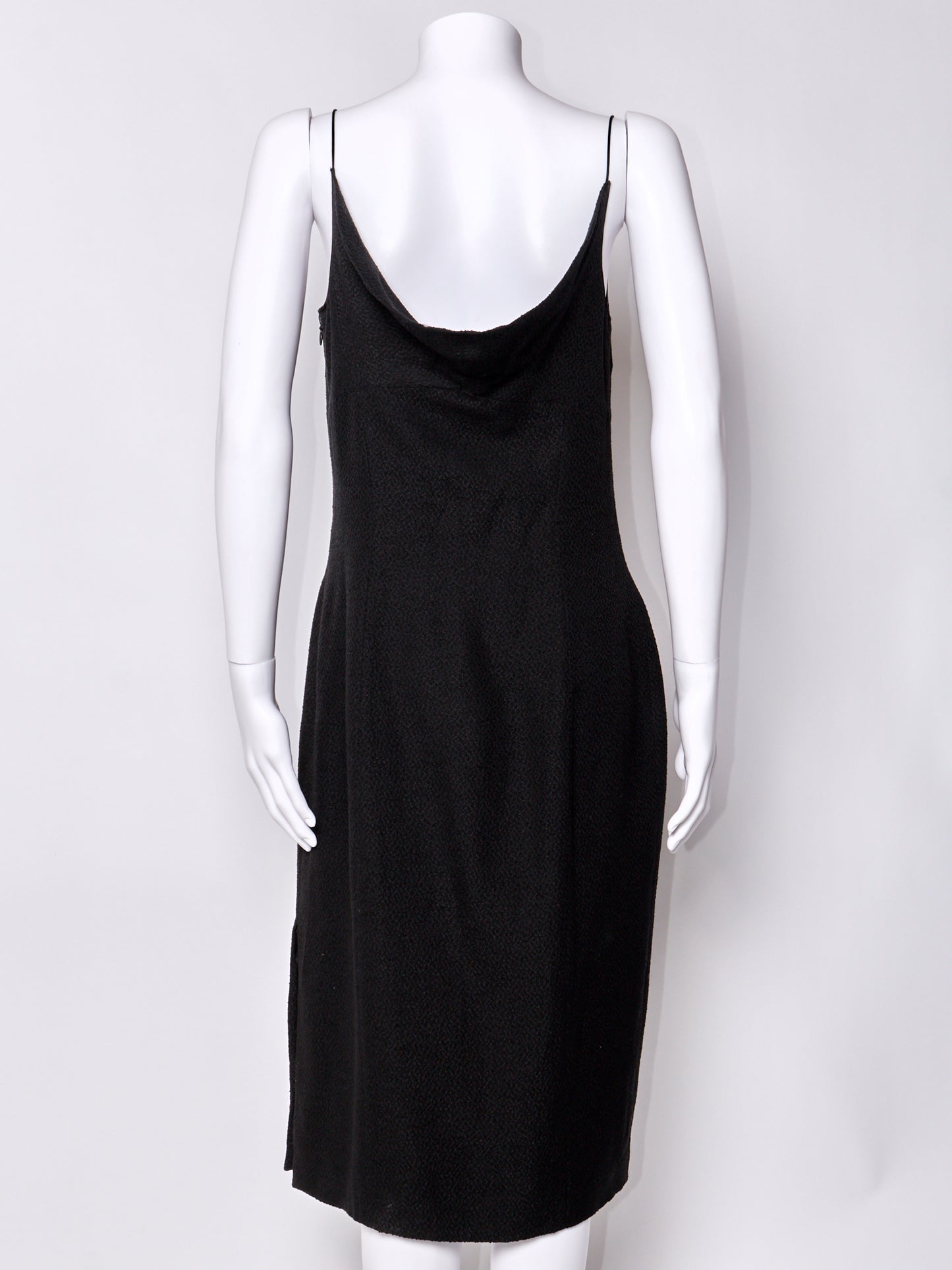 1999 Black Silk Midi Dress