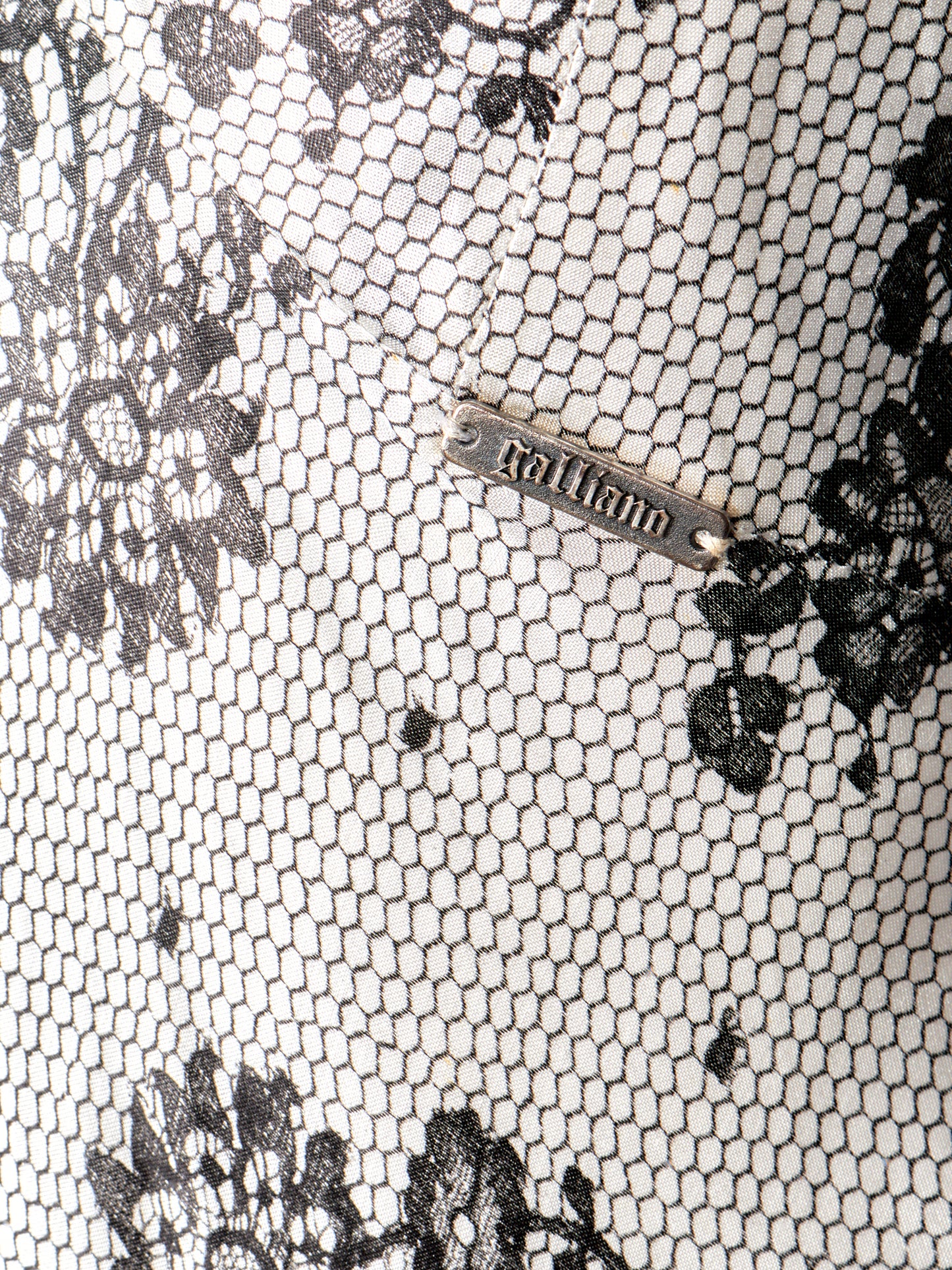 Black Lace Print 2000s Dress