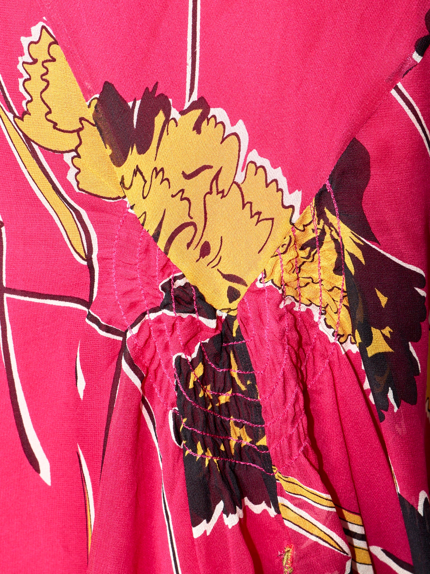 John Galliano Fall 2005 Pink Floral Silk Dress