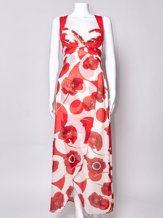 Cruise 2007 Red Floral Corset Dress