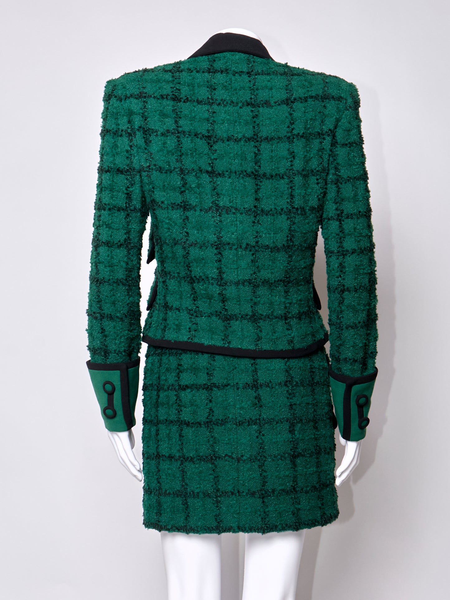 Gianni Versace Fall 1993 Green Check Blazer & Skirt Set